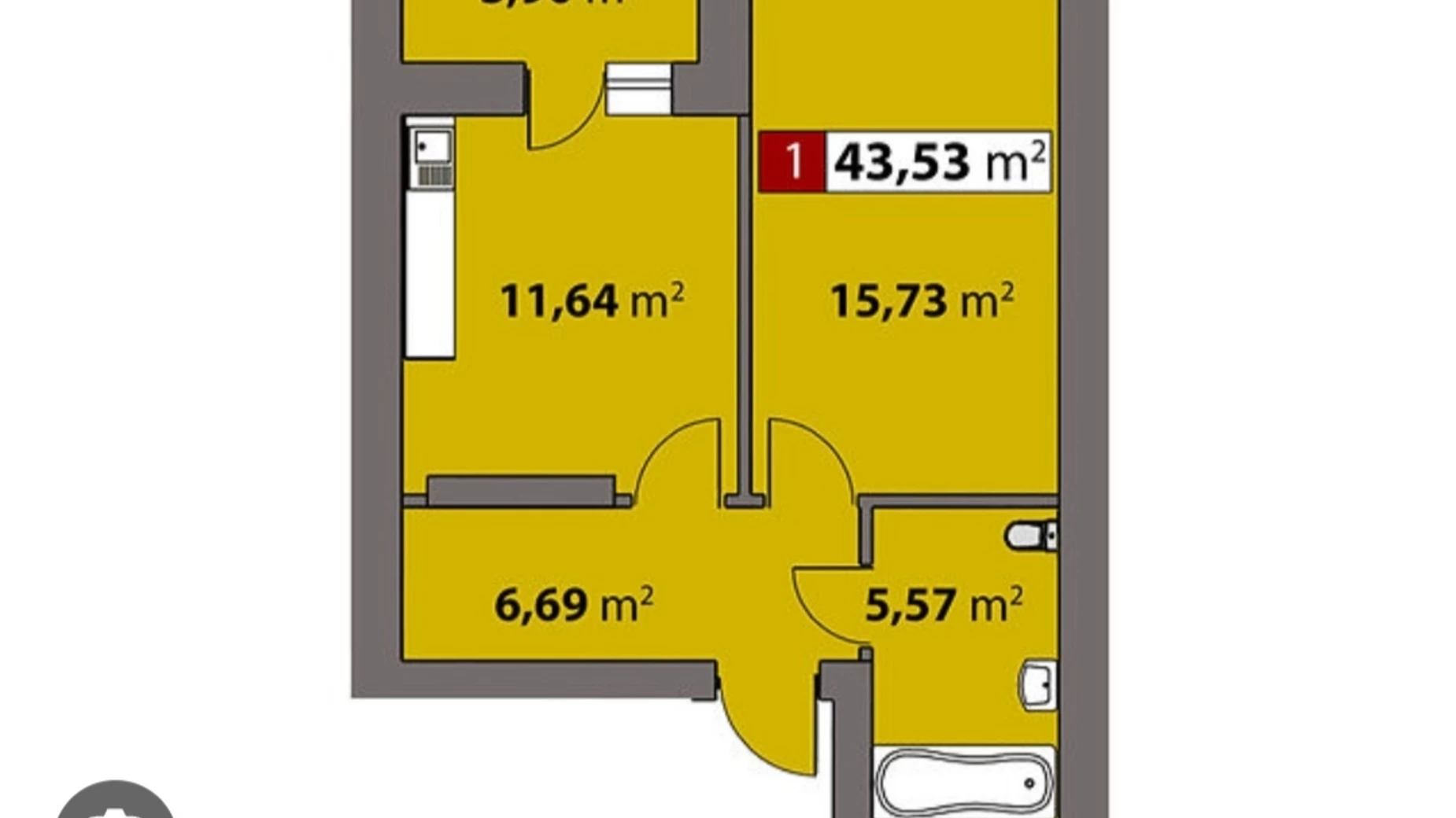 Продается 1-комнатная квартира 43 кв. м в Черкассах, ул. Жужомы Сержанта, 4