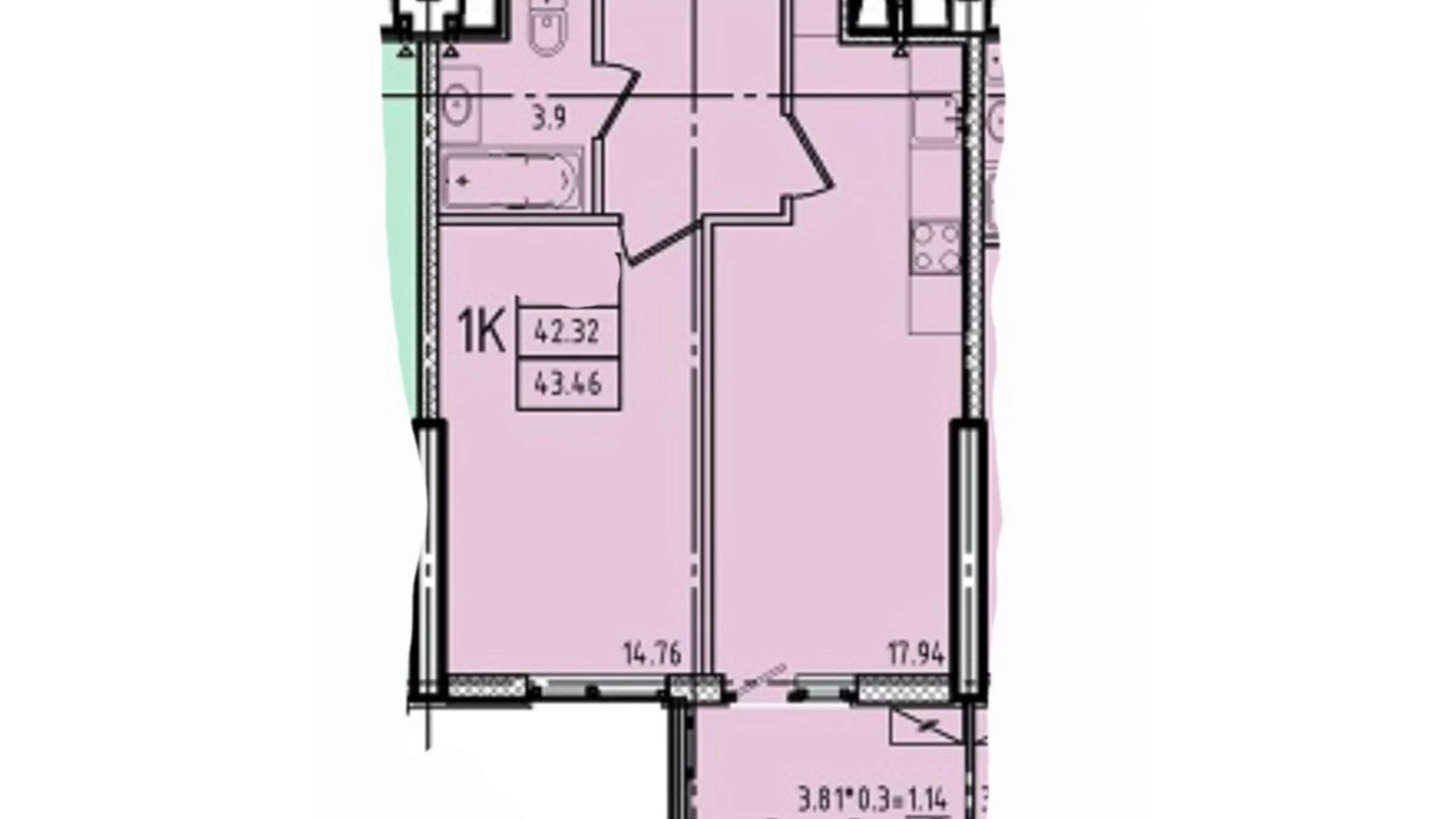 Продается 1-комнатная квартира 43.46 кв. м в Одессе, ул. Генуэзская, 1/1