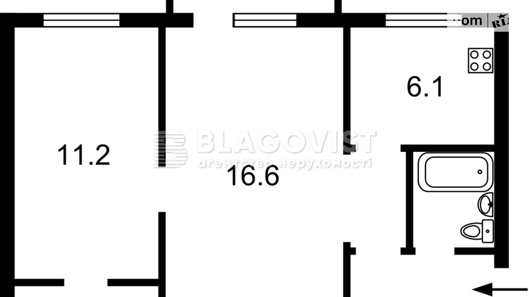 Продается 2-комнатная квартира 45 кв. м в Киеве, просп. Берестейский(Победы), 99/1