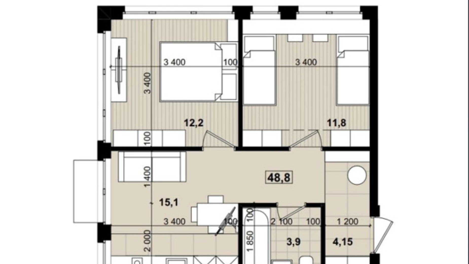 Продается 2-комнатная квартира 48.8 кв. м в Днепре, ул. Холодильная, 67