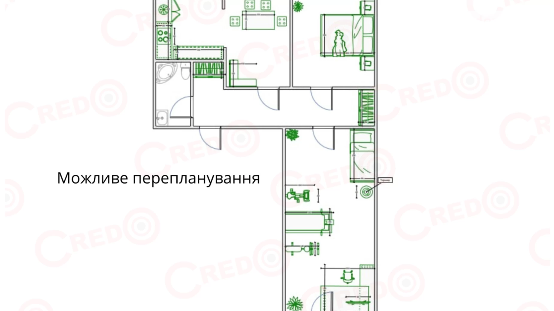 Продается 3-комнатная квартира 62.6 кв. м в Кривом Роге, просп. Мира