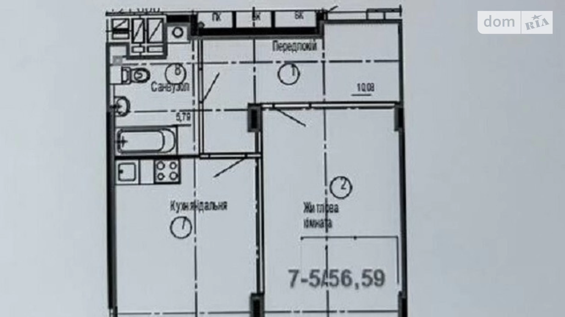 Продается 2-комнатная квартира 57 кв. м в Днепре, ул. Набережная Победы, 40Д