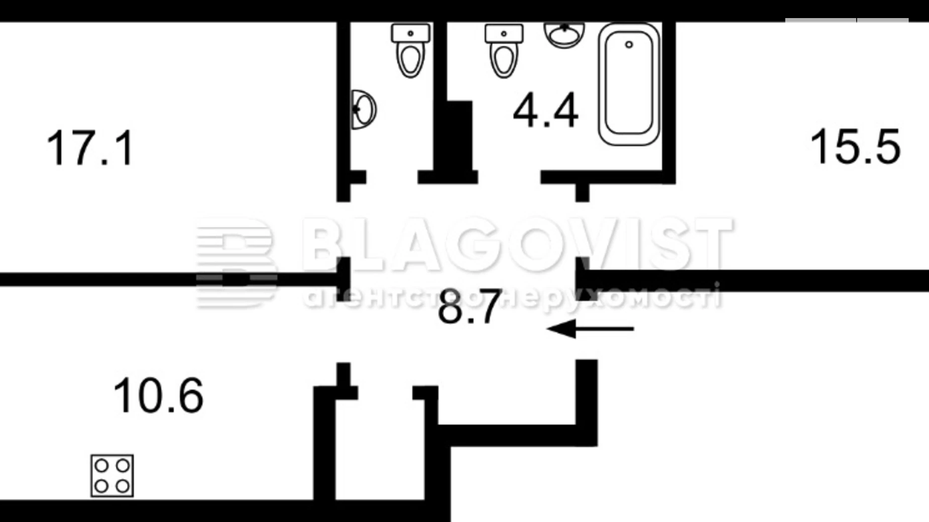 Продается 2-комнатная квартира 61.5 кв. м в Киеве, ул. Регенераторная, 17