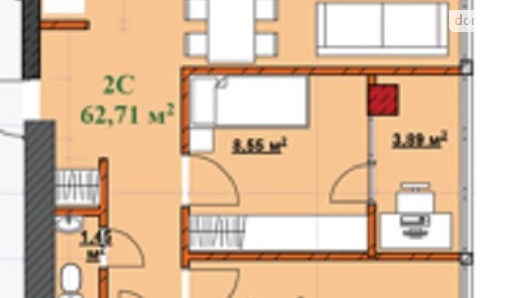 Продається 2-кімнатна квартира 64.1 кв. м у Івано-Франківську, вул. Незалежності (Горького)