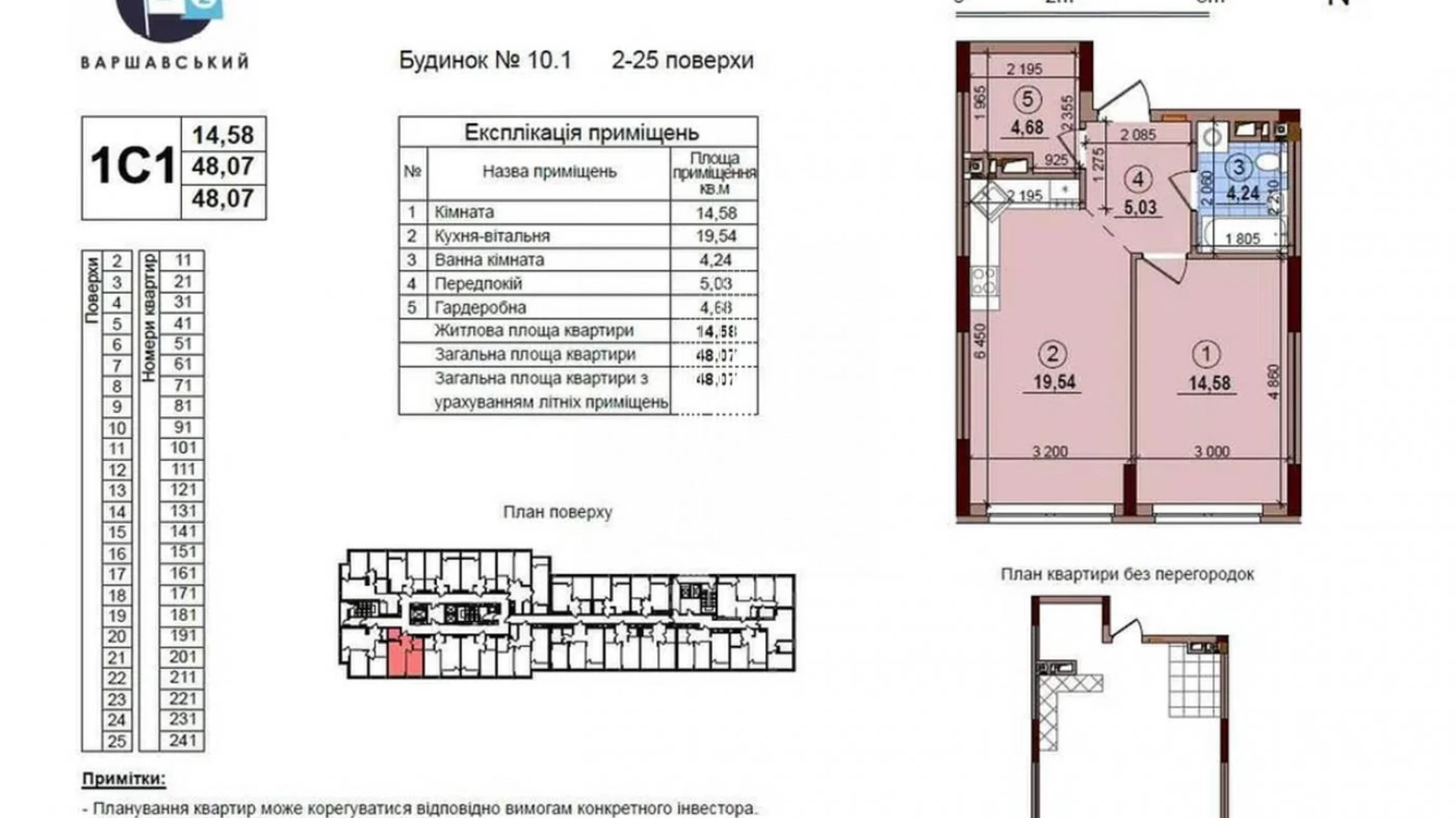 Продается 1-комнатная квартира 48 кв. м в Киеве, ул. Межевая