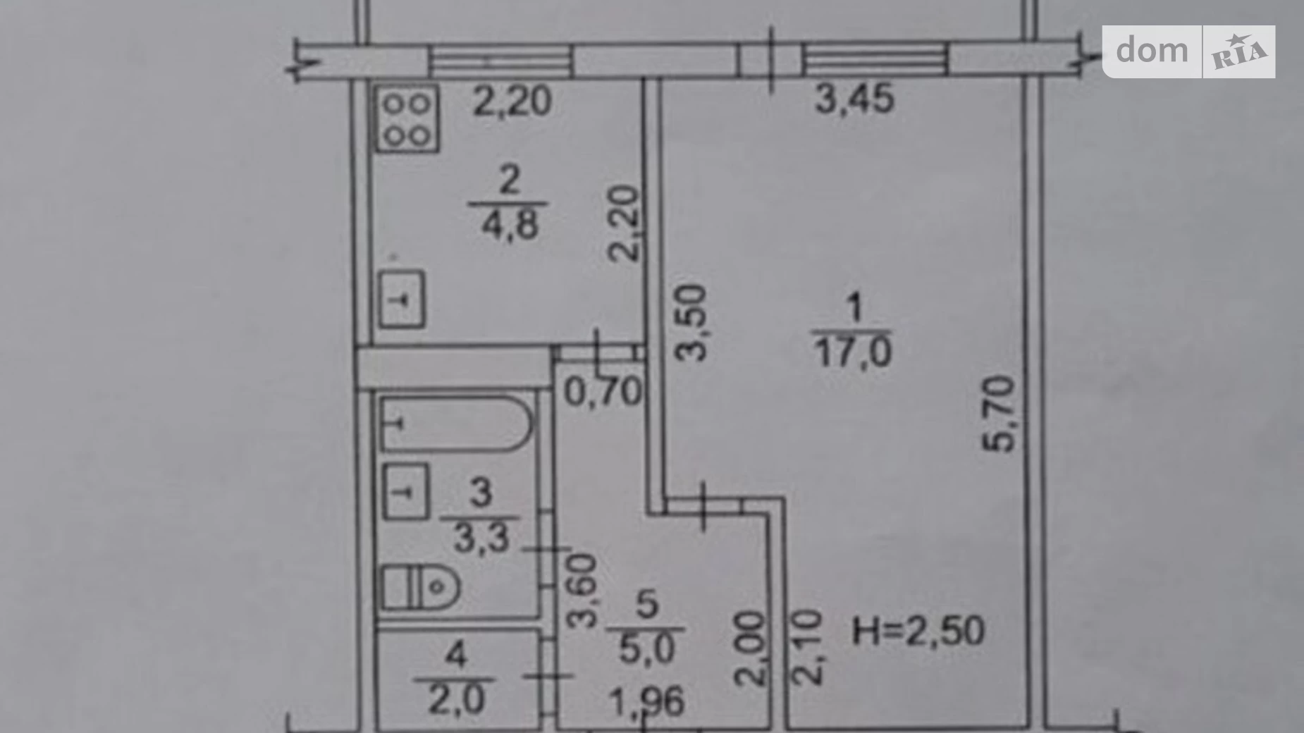 Продается 1-комнатная квартира 37 кв. м в Харькове, ул. Матюшенко, 7