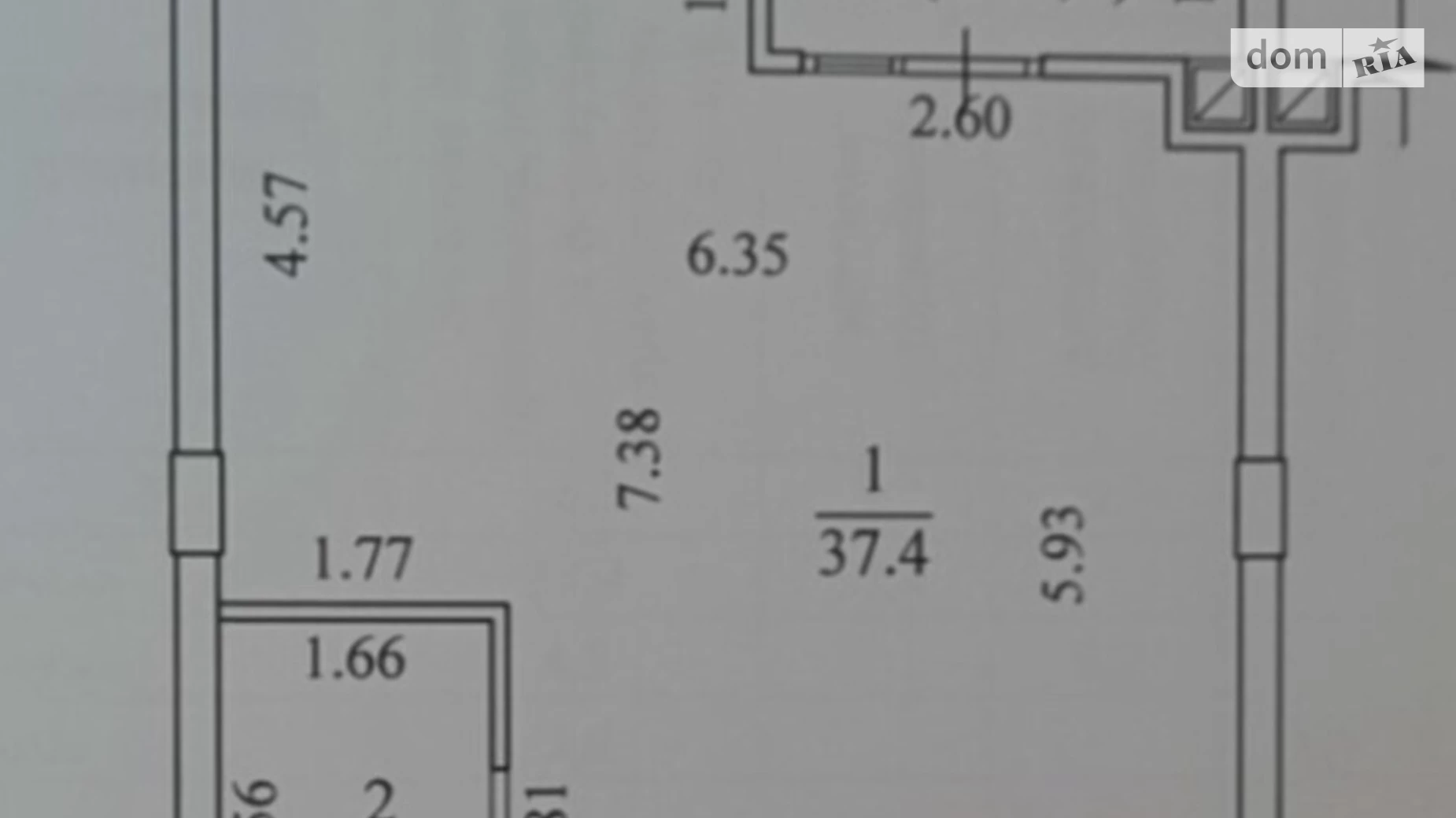 Продається 1-кімнатна квартира 45.29 кв. м у Дніпрі, вул. Костомарівська, 1А