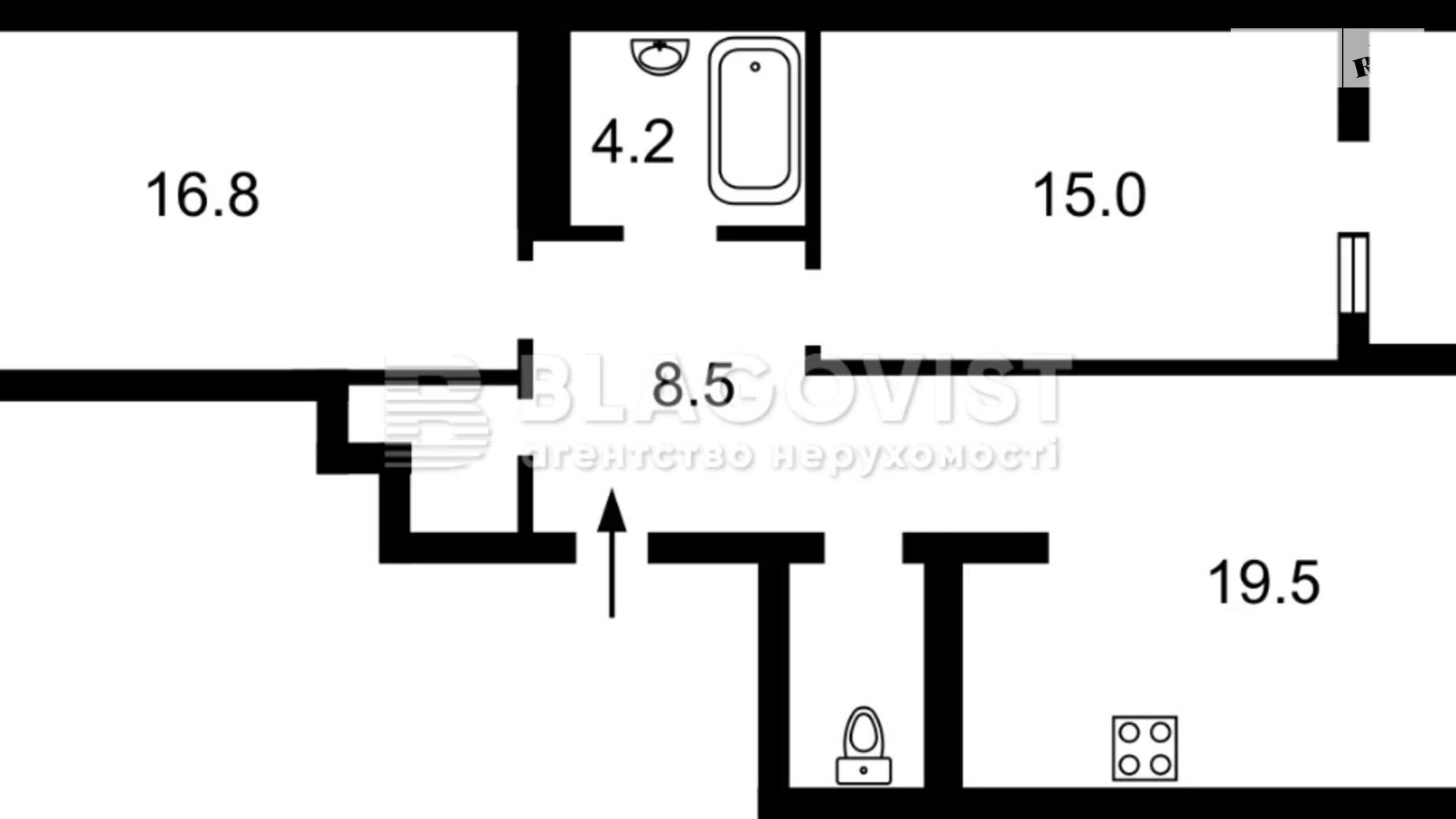 Продается 2-комнатная квартира 73 кв. м в Киеве, ул. Победы, 65А