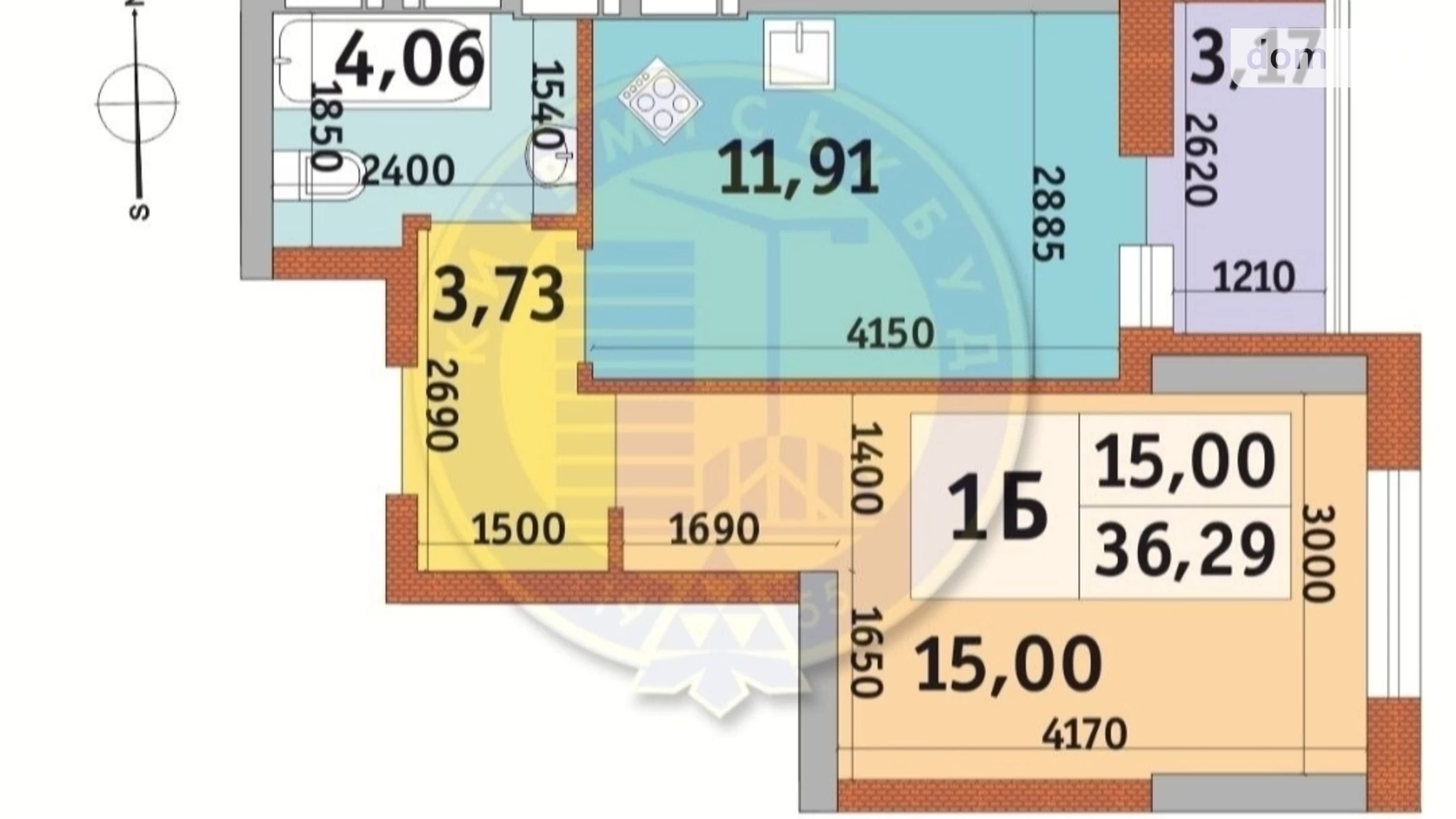 Продается 1-комнатная квартира 36 кв. м в Киеве, ул. Жулянская, 3