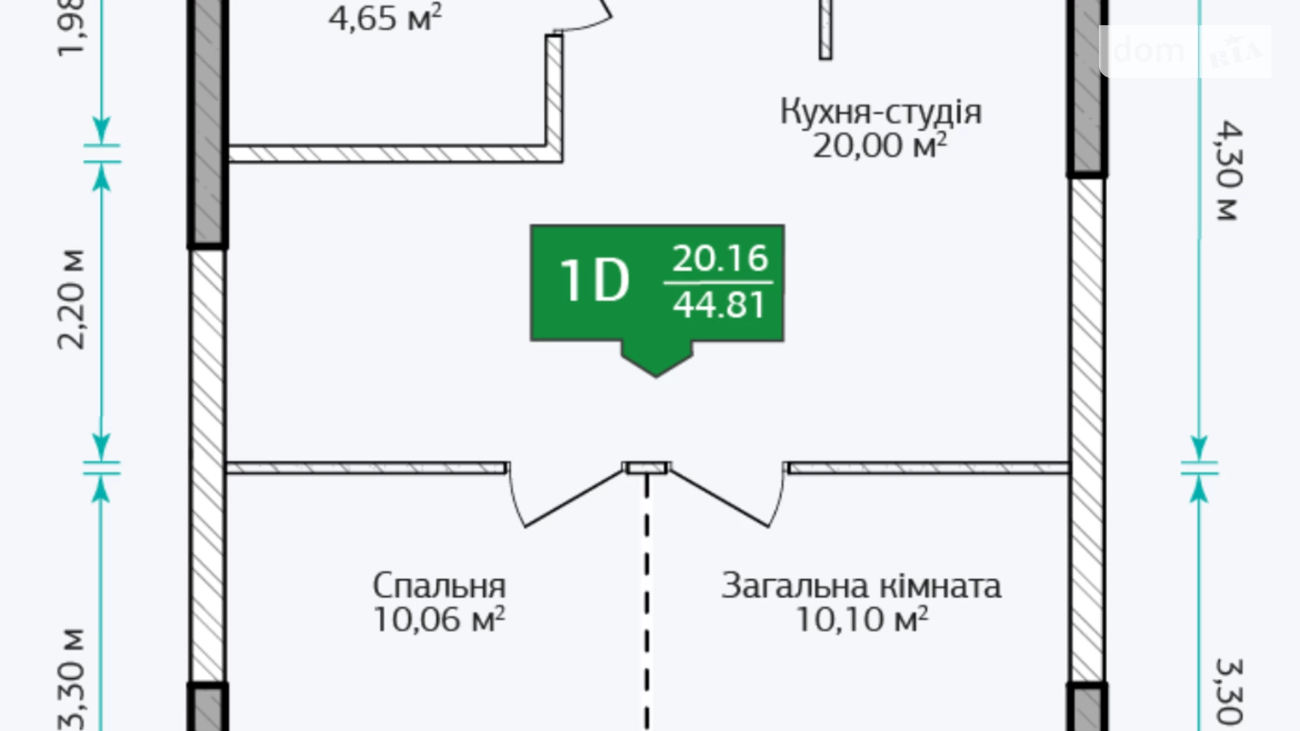 Продается 1-комнатная квартира 45 кв. м в Ирпене, ул. Университетская