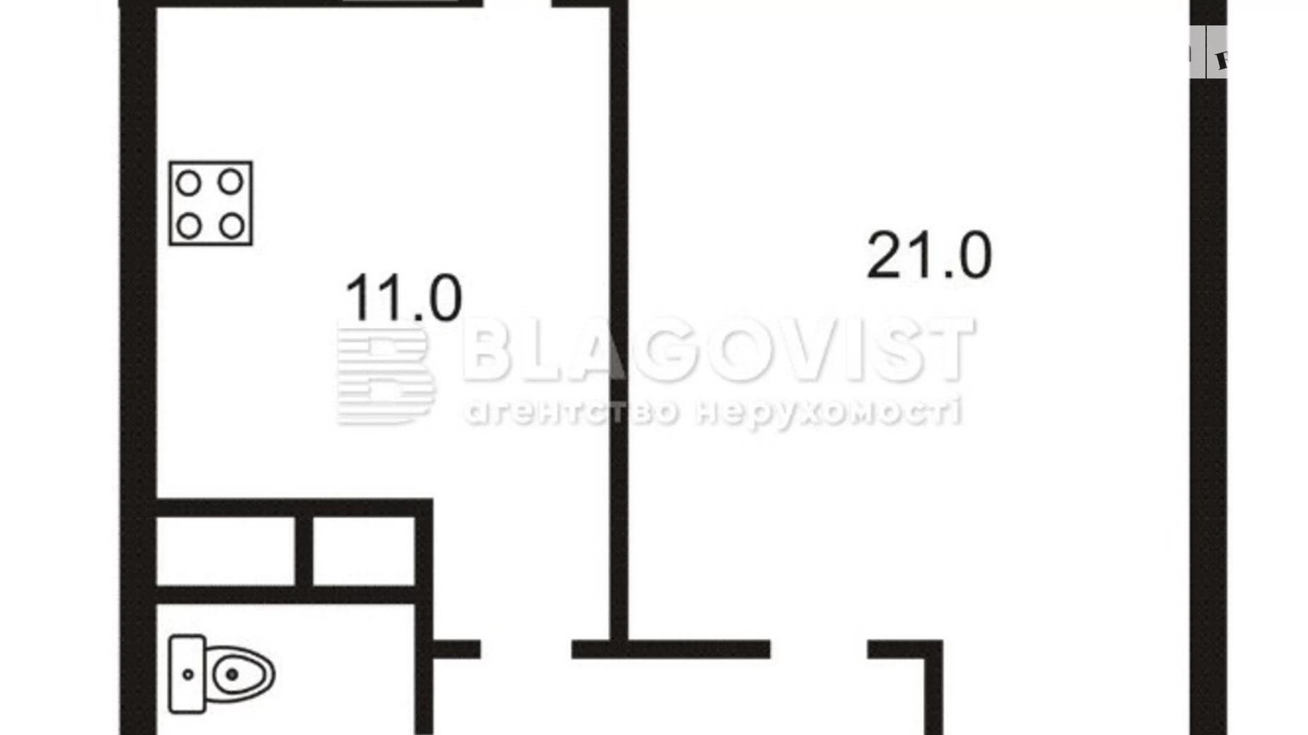 Продается 1-комнатная квартира 48.6 кв. м в Киеве, ул. Воскресенская, 14Б