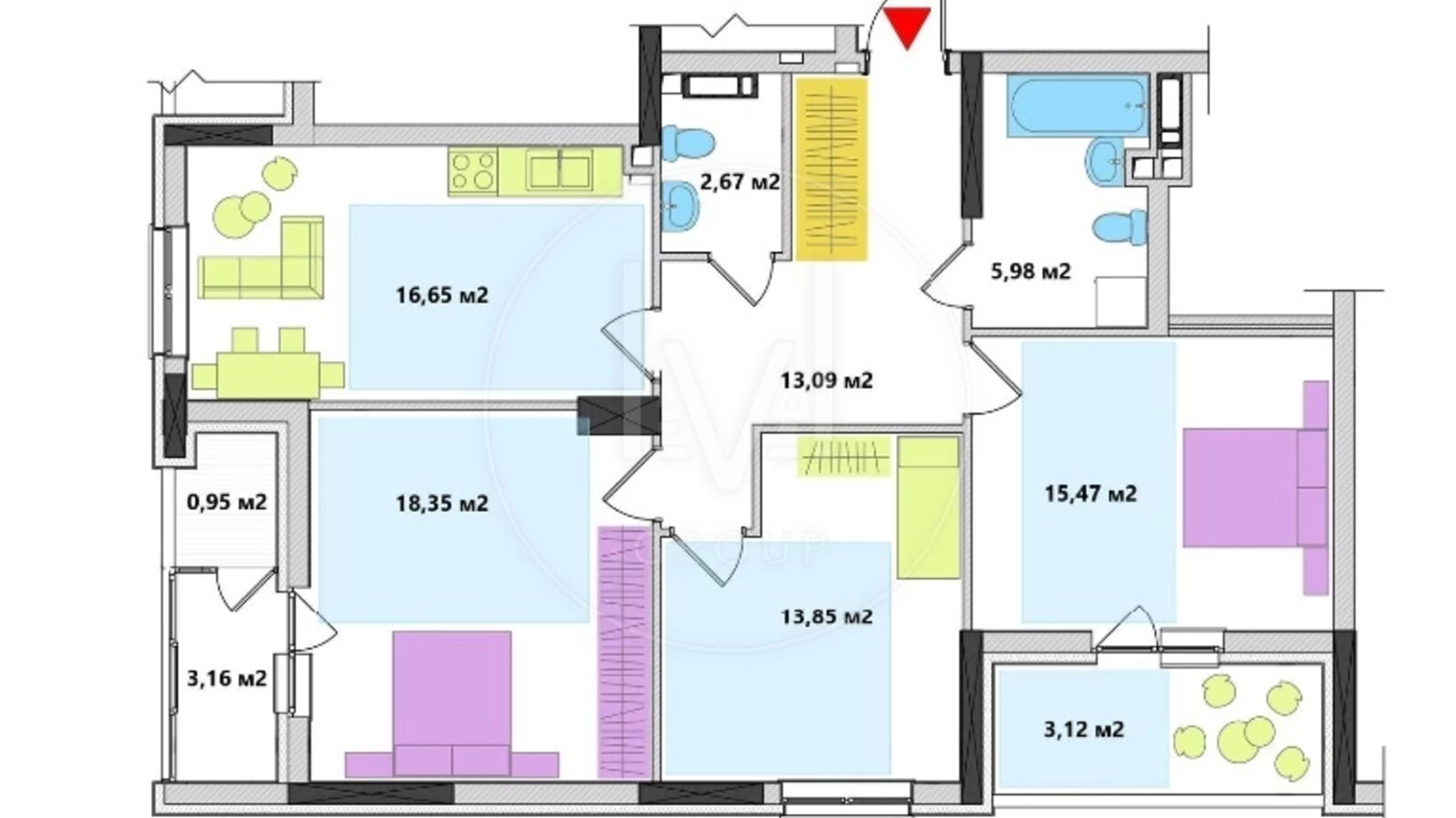 Продается 3-комнатная квартира 95 кв. м в Киеве, пер. Приборный, 10