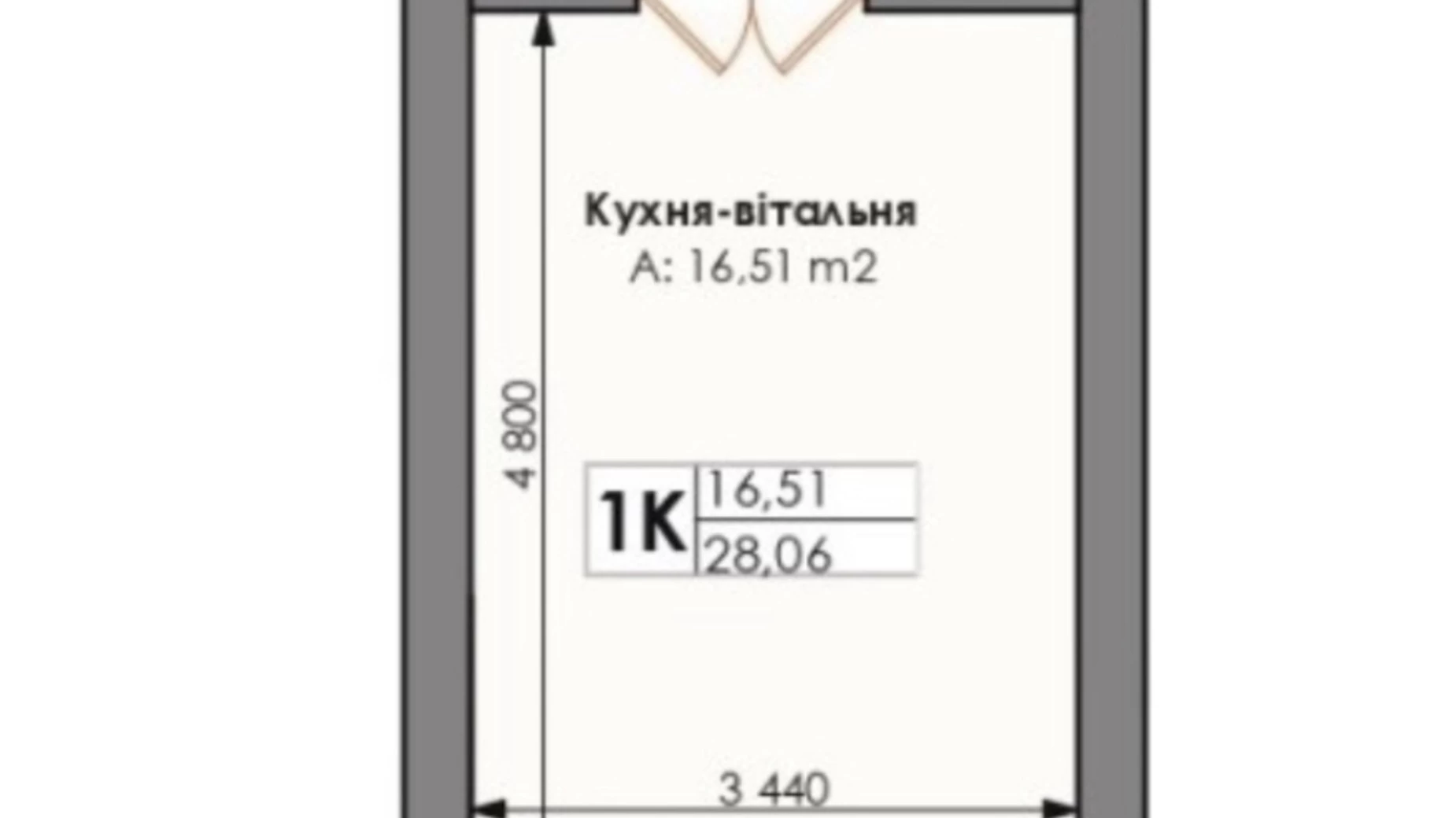 Продается 1-комнатная квартира 28 кв. м в Ирпене, ул. Николая Сингаевского(Новооскольская), 2Б/3