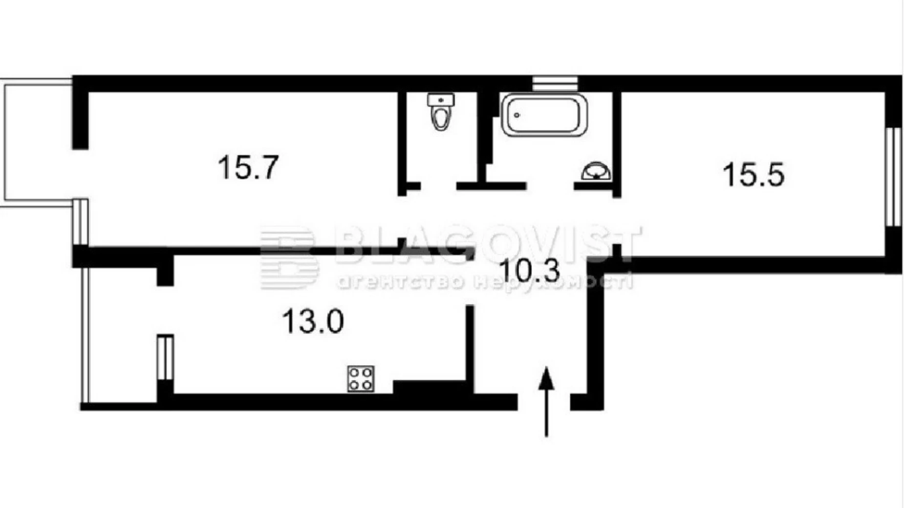 Продается 2-комнатная квартира 64 кв. м в Киеве, ул. Нижнеключевая, 14