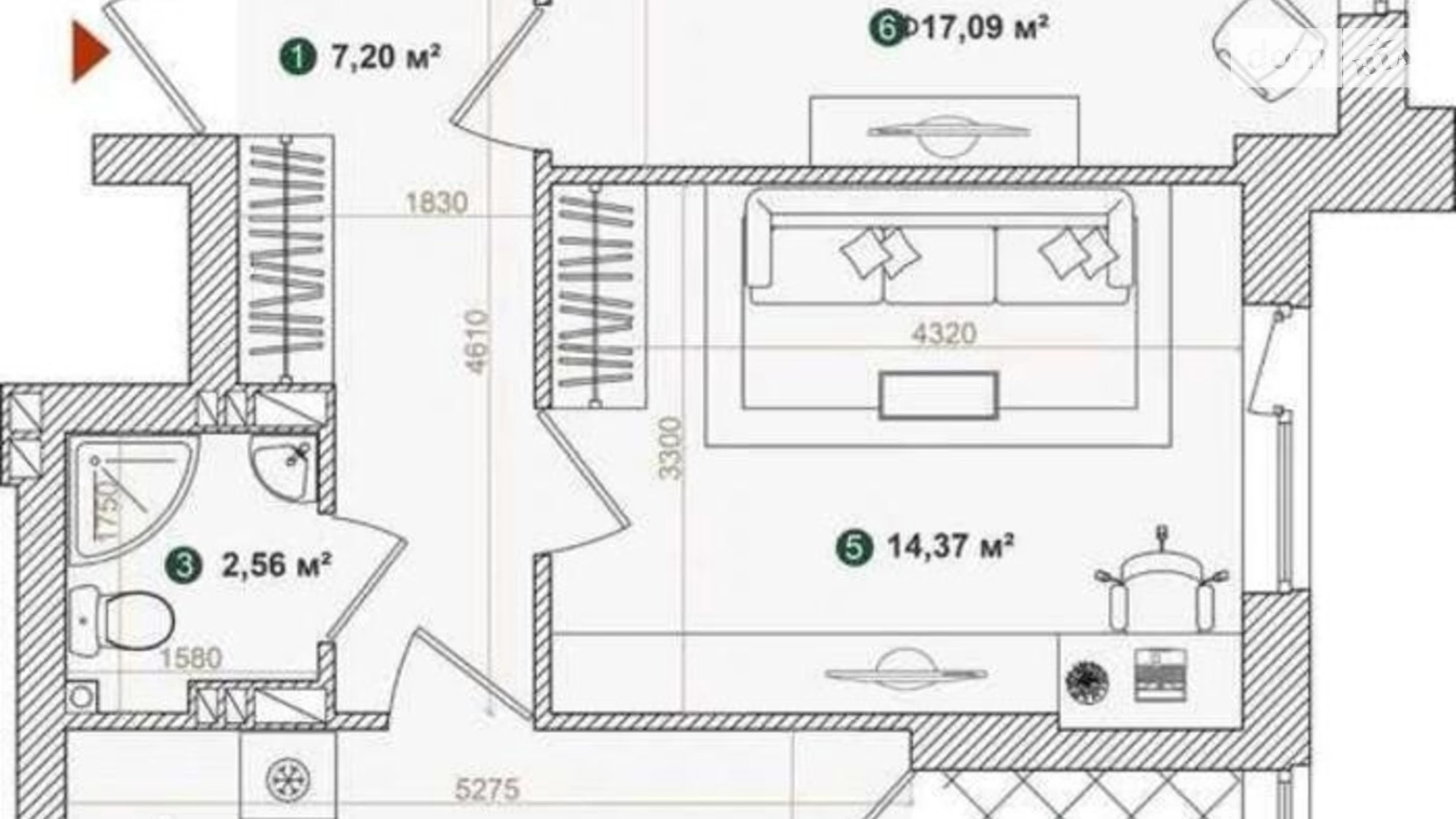 Продается 2-комнатная квартира 65 кв. м в Киеве, ул. Днепроводская, 1 - фото 3