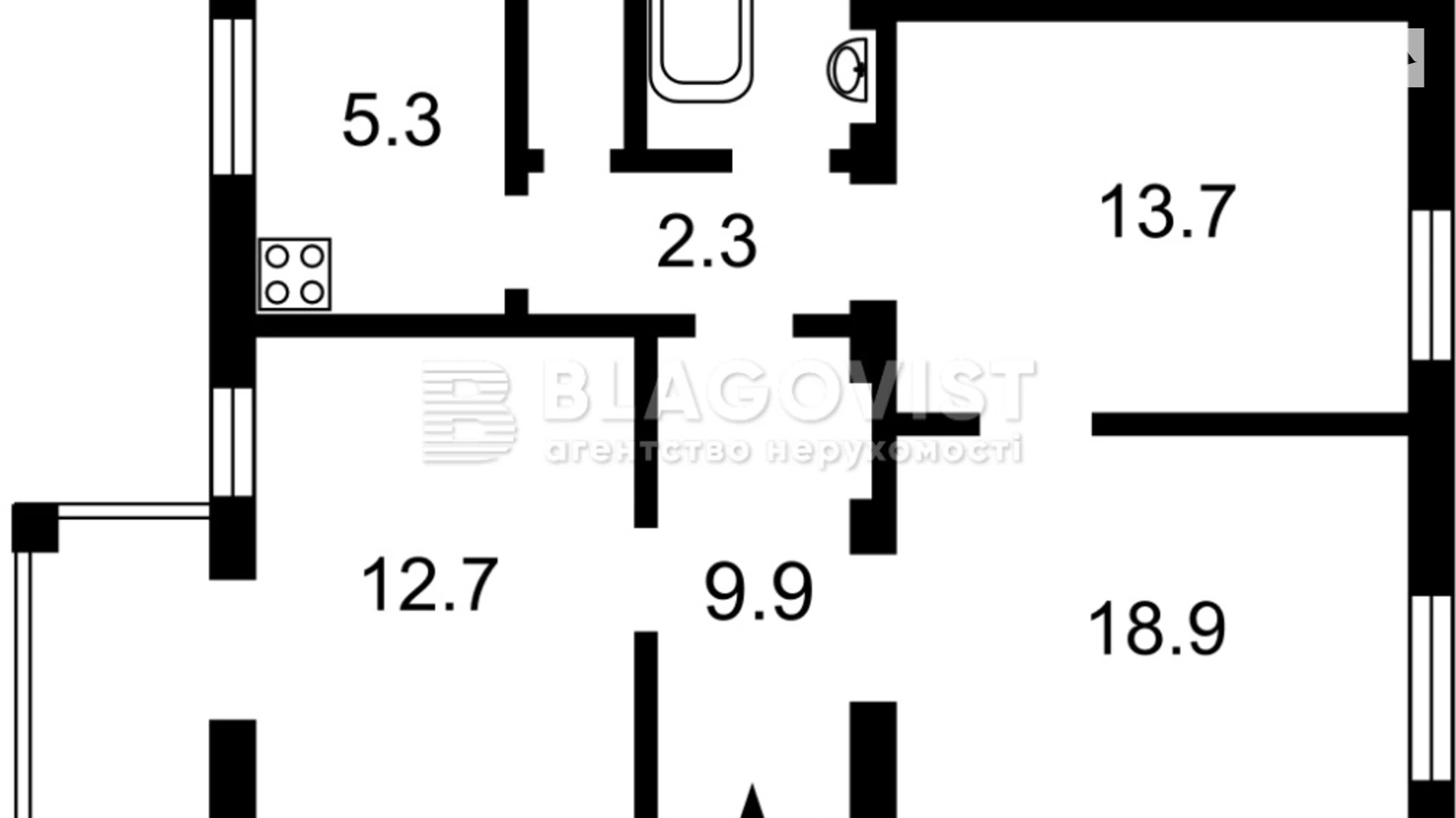 Продается 3-комнатная квартира 59.9 кв. м в Киеве, ул. Алматинская, 103/1