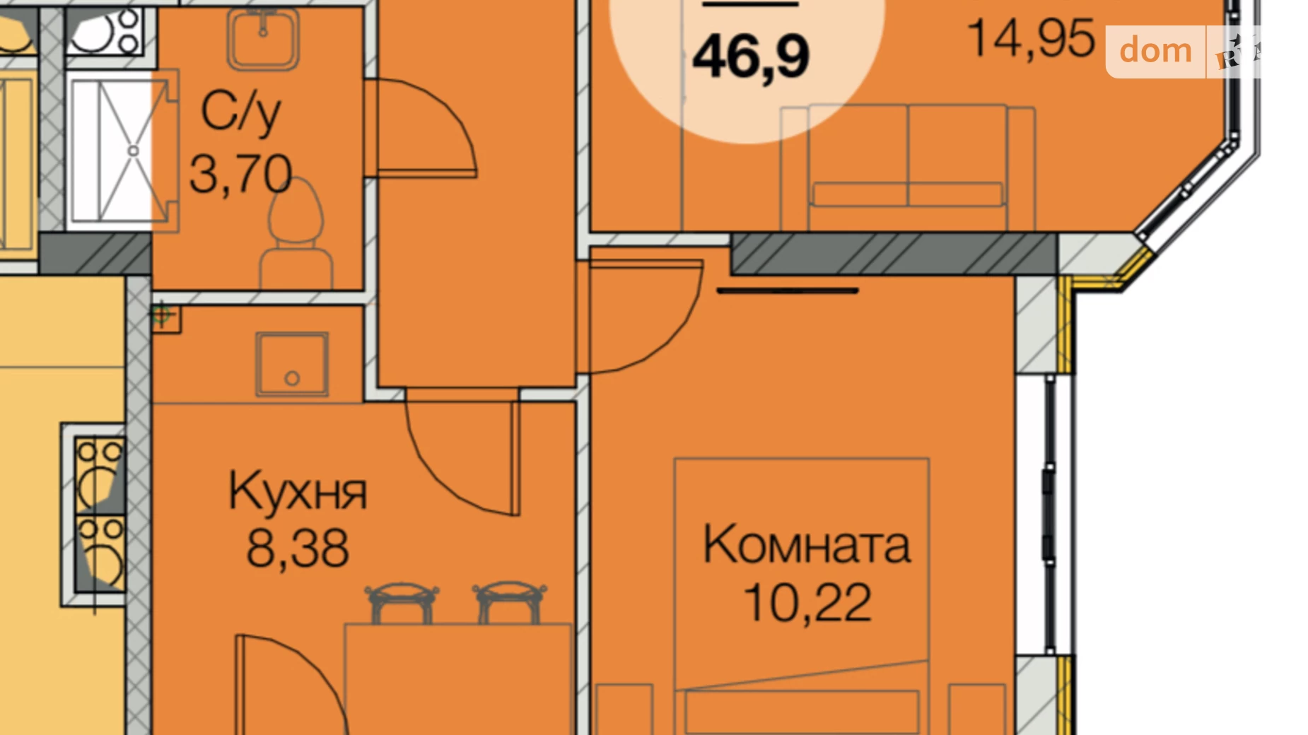 Продается 2-комнатная квартира 47 кв. м в Иличанкае, ул. Паустовского, 3/1 - фото 2