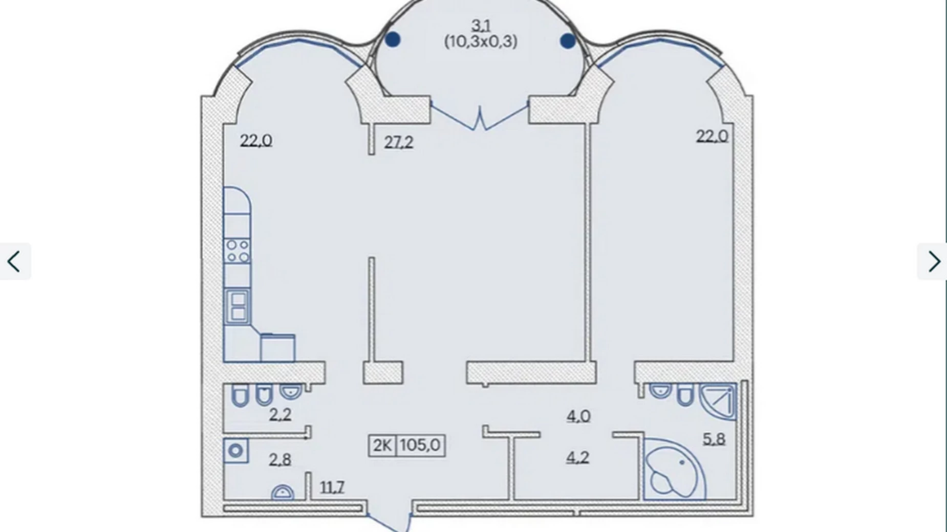 Продается 2-комнатная квартира 105 кв. м в Одессе, бул. Французский, 29/2 - фото 3