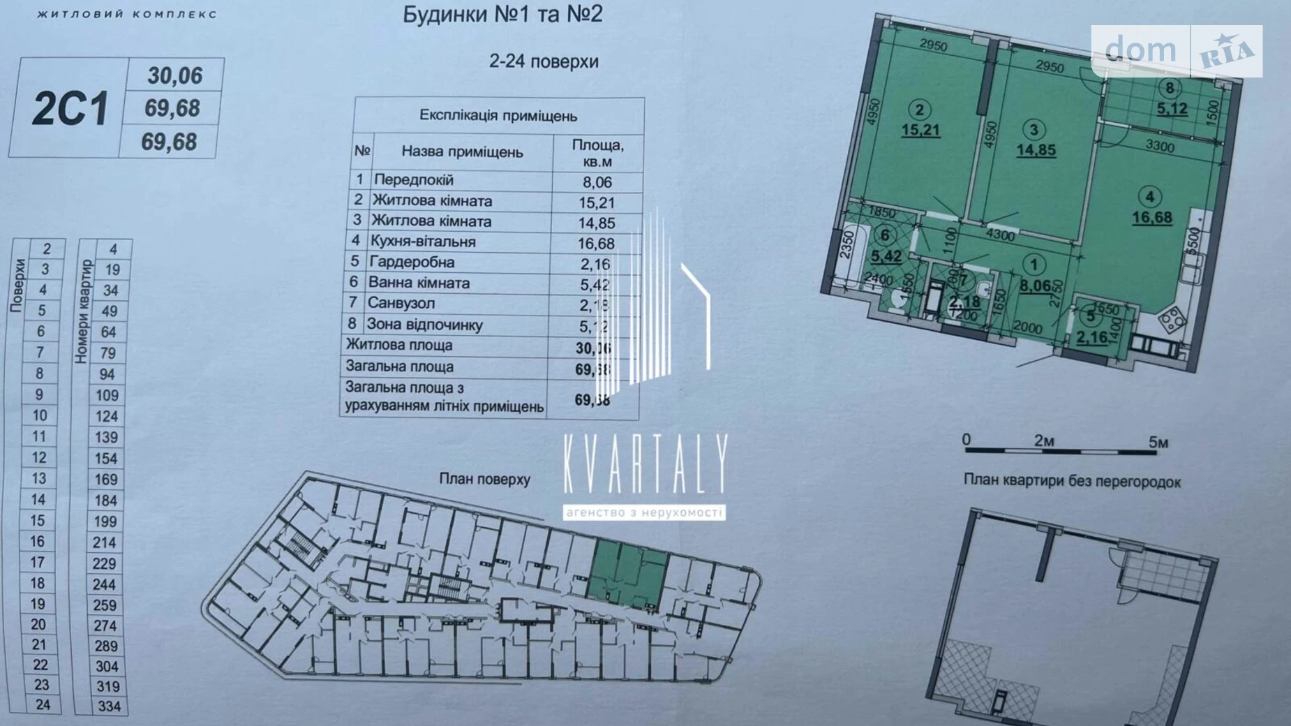 Продається 2-кімнатна квартира 71 кв. м у Києві, вул. Причальна, 14