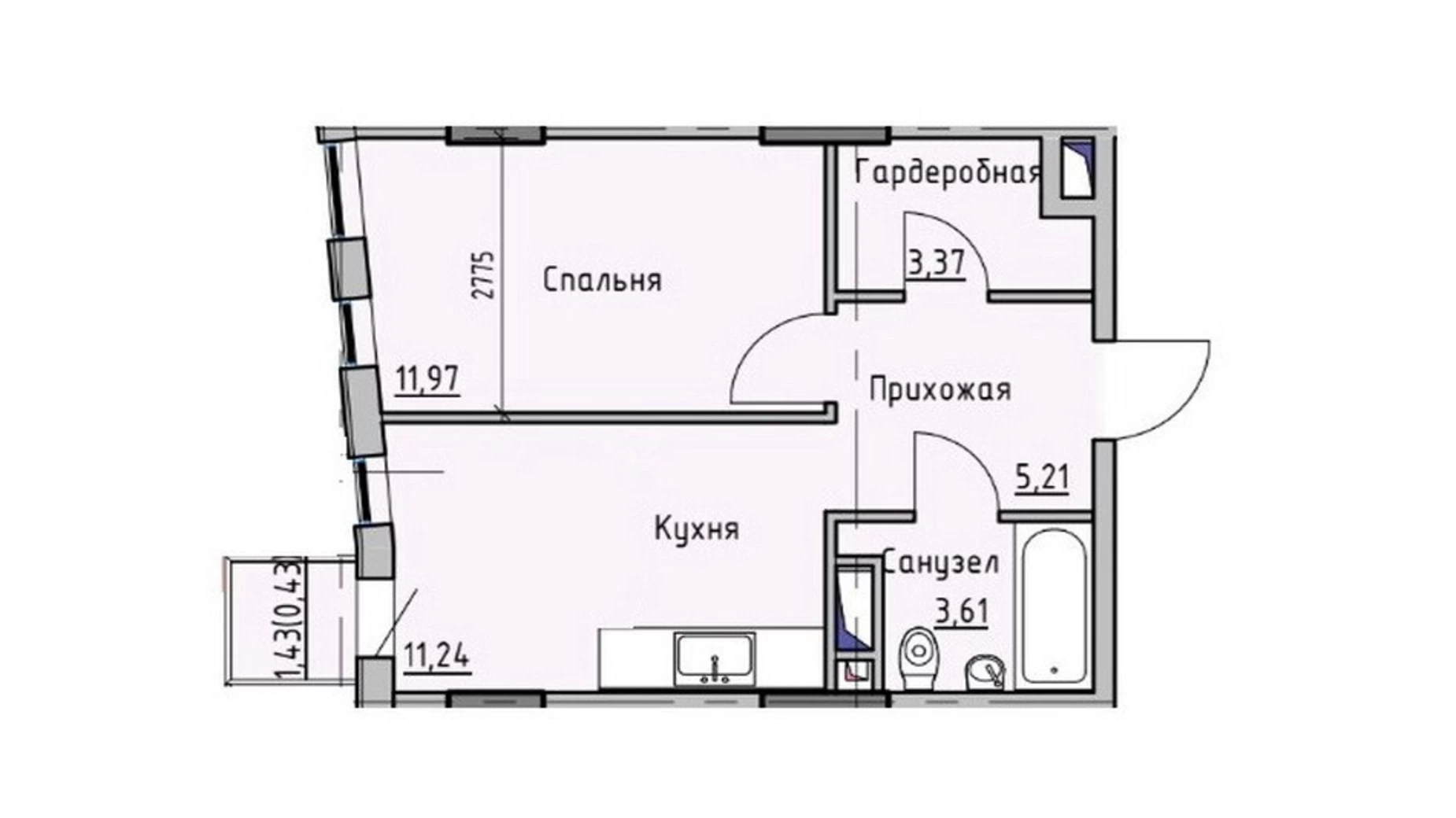 Продается 1-комнатная квартира 35 кв. м в Одессе, ул. Раскидайловская, 67Б