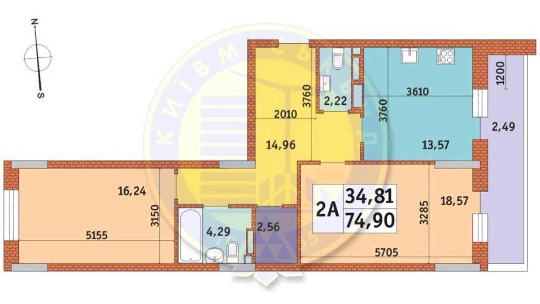 Продається 2-кімнатна квартира 75 кв. м у Києві, вул. Глибочицька, 43