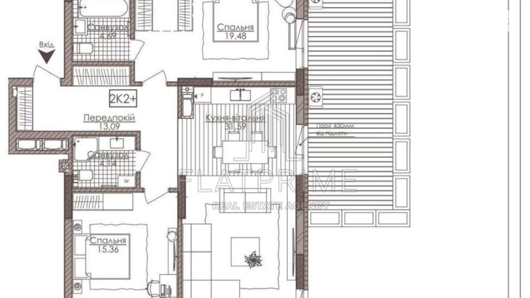 Продается 3-комнатная квартира 89 кв. м в Киеве, ул. Речная(Годовая), 4 - фото 2