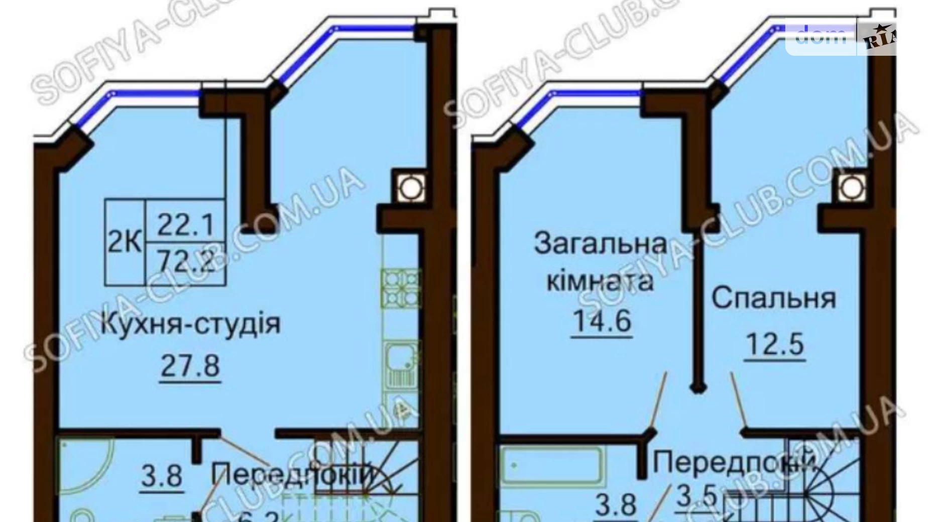 Продается 2-комнатная квартира 75 кв. м в Софиевской Борщаговке, ул. Абрикосовая, 3Б