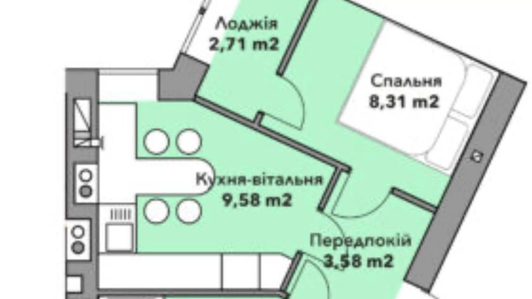 Продается 1-комнатная квартира 30 кв. м в Ирпене, ул. Лысенко(Надсонова)