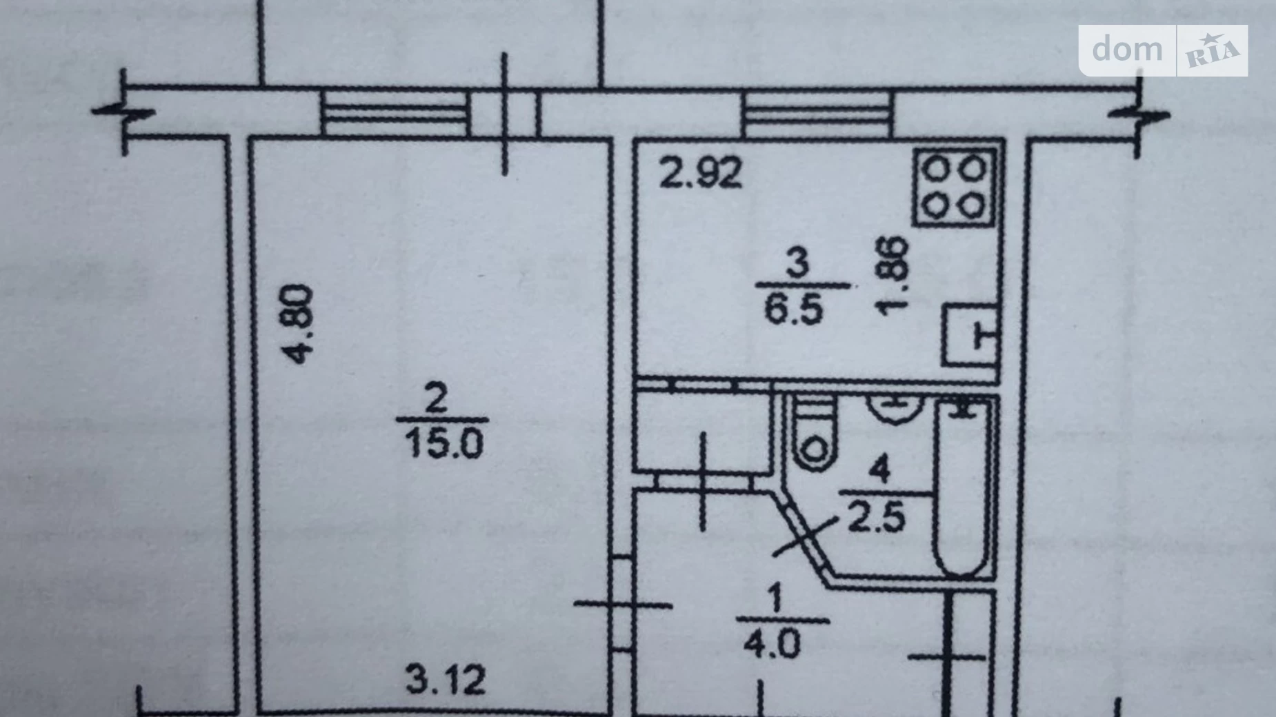 Продается 1-комнатная квартира 29 кв. м в Киеве, ул. Евстафия Дашкевича, 19