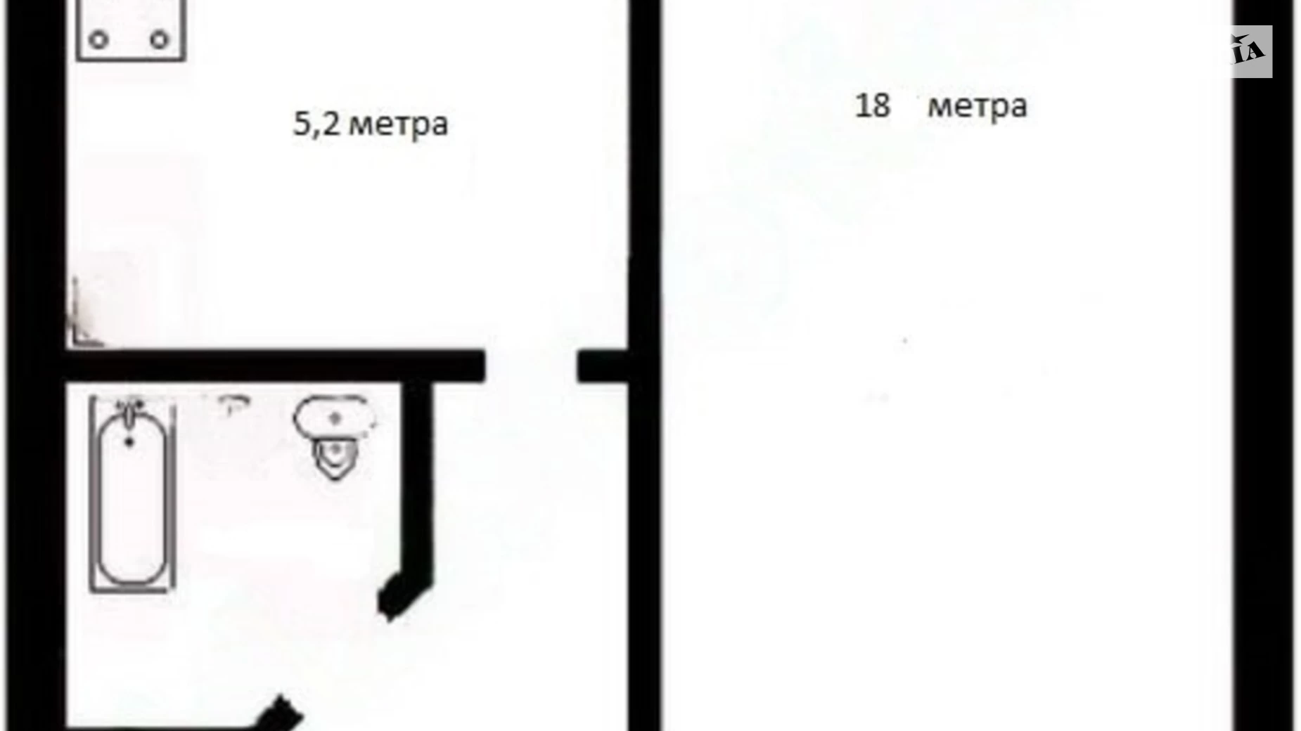 Продається 1-кімнатна квартира 32 кв. м у Києві, вул. Ентузіастів, 43