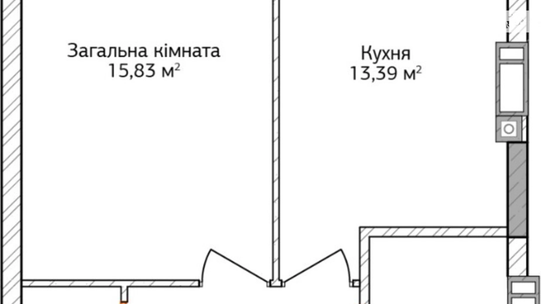 Продається 1-кімнатна квартира 41 кв. м у Ірпені, вул. Університетська, 3/13