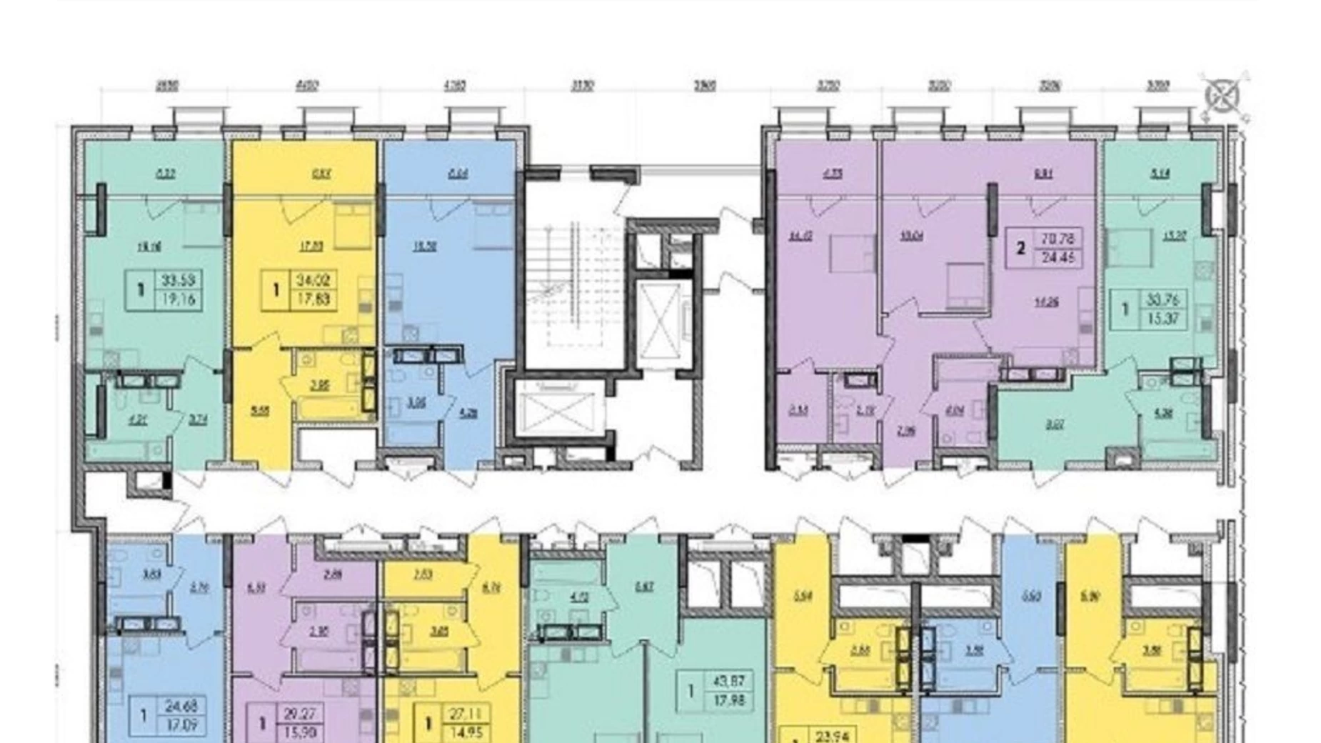 Продається 2-кімнатна квартира 71.41 кв. м у Києві, просп. Миколи Бажана, 17