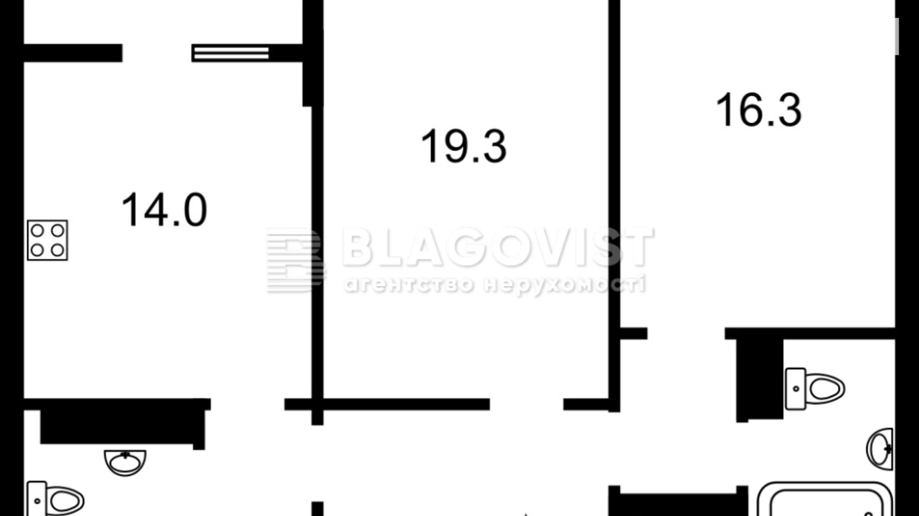 Продается 2-комнатная квартира 72 кв. м в Киеве, ул. Ревуцкого, 54Б