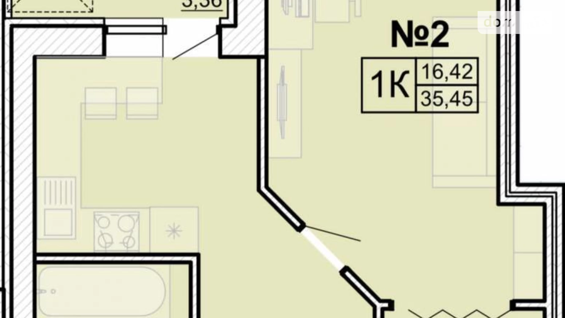 Продается 1-комнатная квартира 37 кв. м в Одессе, ул. Профсоюзная, 9А - фото 3