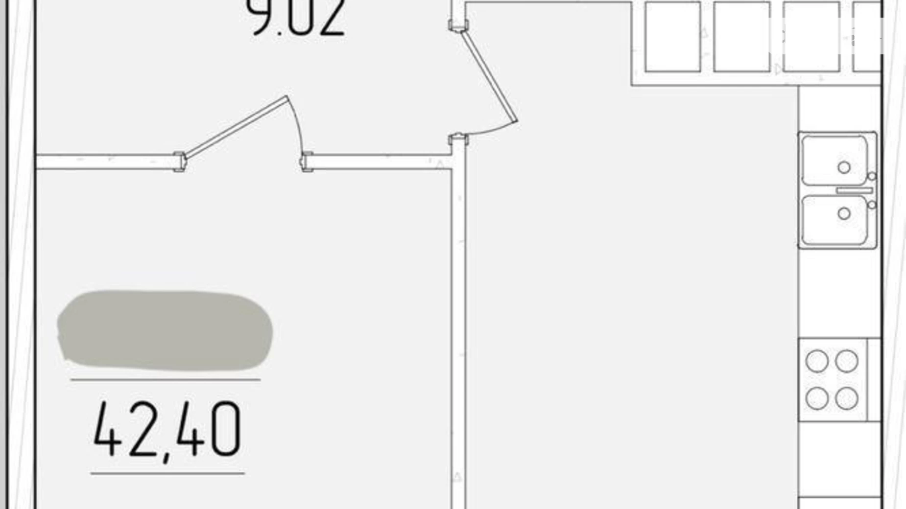 Продается 1-комнатная квартира 42.9 кв. м в Одессе, ул. Краснова, 3 корпус 61