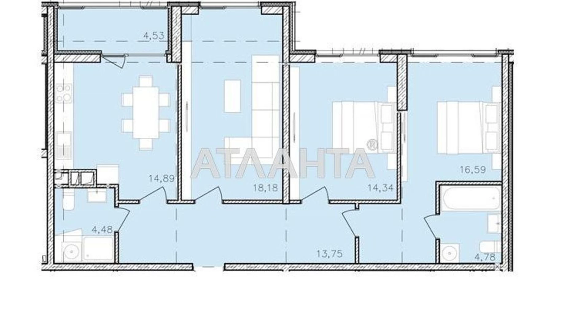 Продається 1-кімнатна квартира 51 кв. м у Одесі, вул. Івана Франка - фото 2