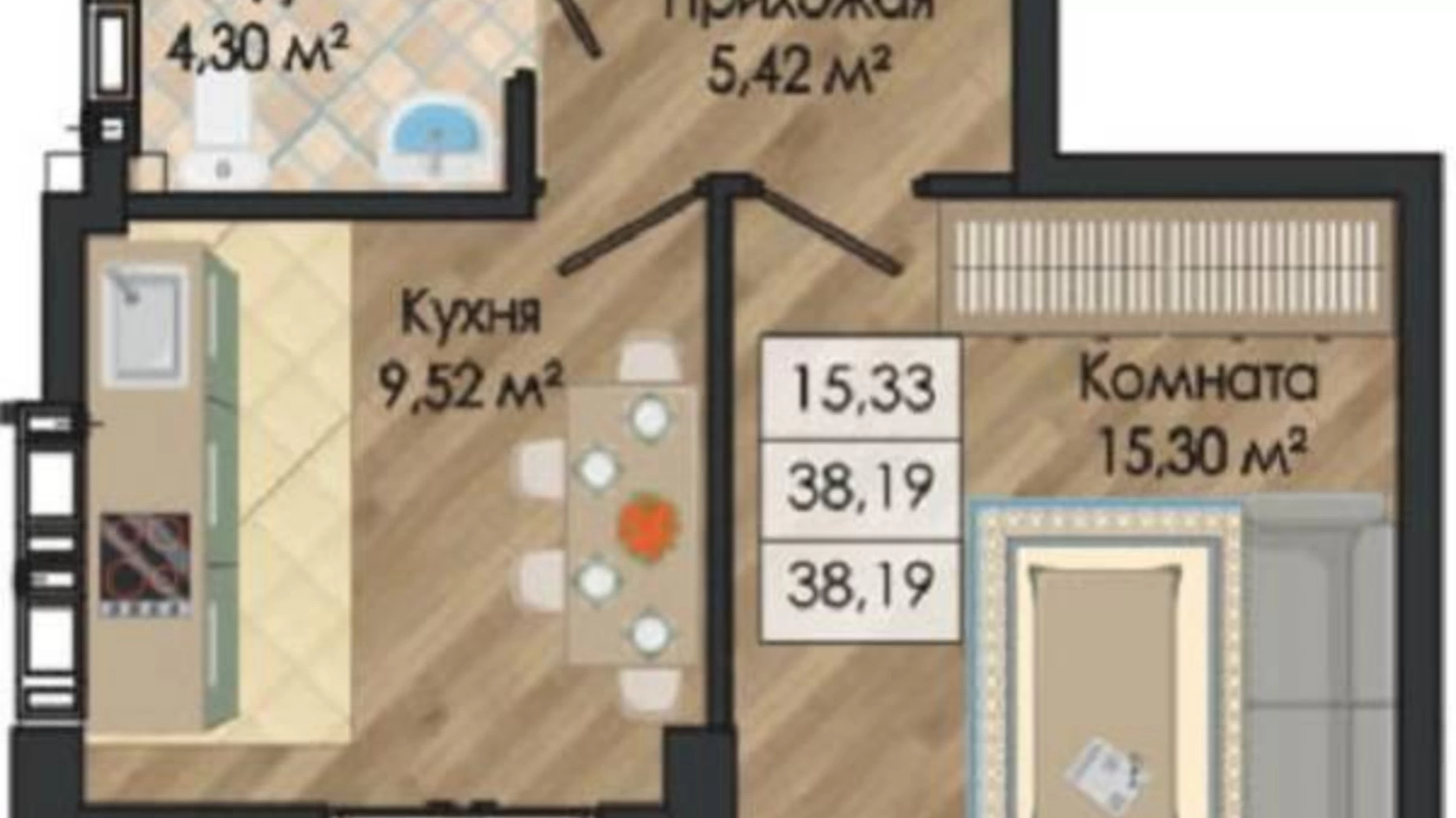 Продается 1-комнатная квартира 38.19 кв. м в Одессе, Николаевская дор.