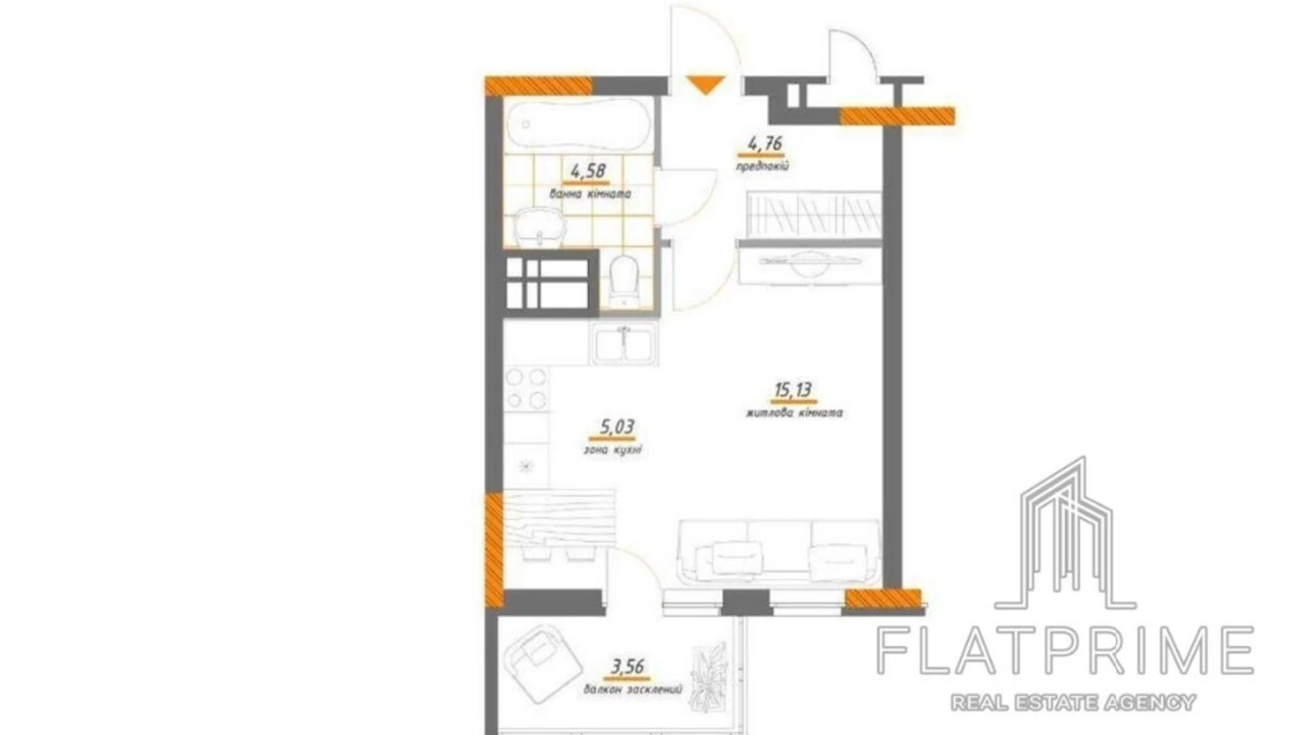 Продается 1-комнатная квартира 33 кв. м в Киеве, ул. Победы, 67