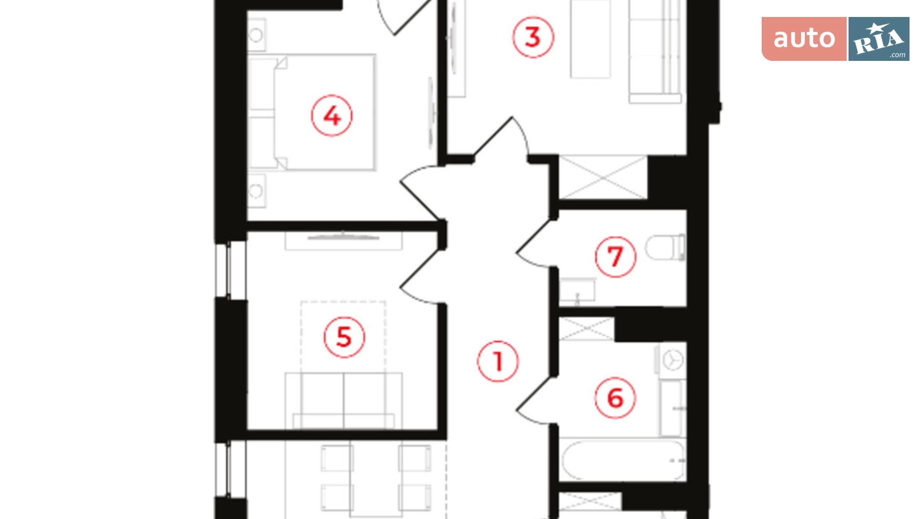 Продается 3-комнатная квартира 82.18 кв. м в Ивано-Франковске, ул. Солнечная, 56 - фото 2
