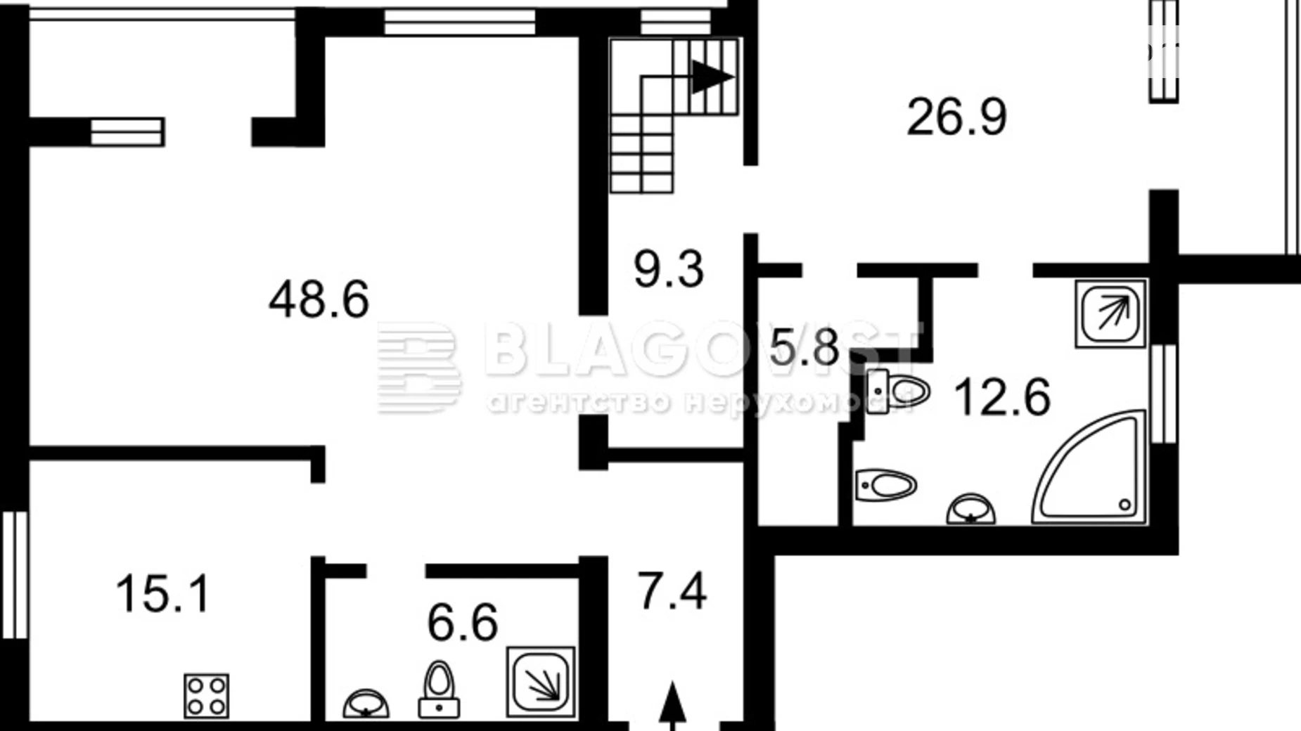 Продается 4-комнатная квартира 190 кв. м в Киеве, ул. Вузовская, 5