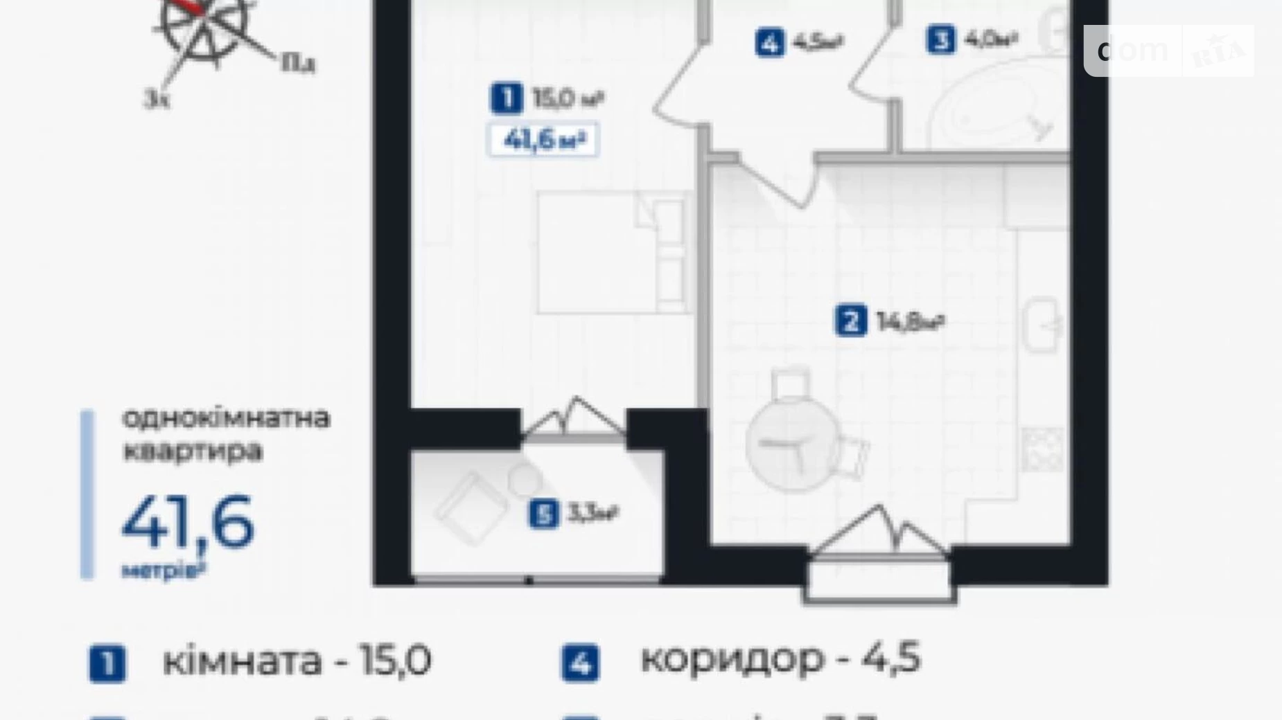 Продається 1-кімнатна квартира 42 кв. м у Івано-Франківську, вул. Гетьмана Івана Мазепи, 155 - фото 5