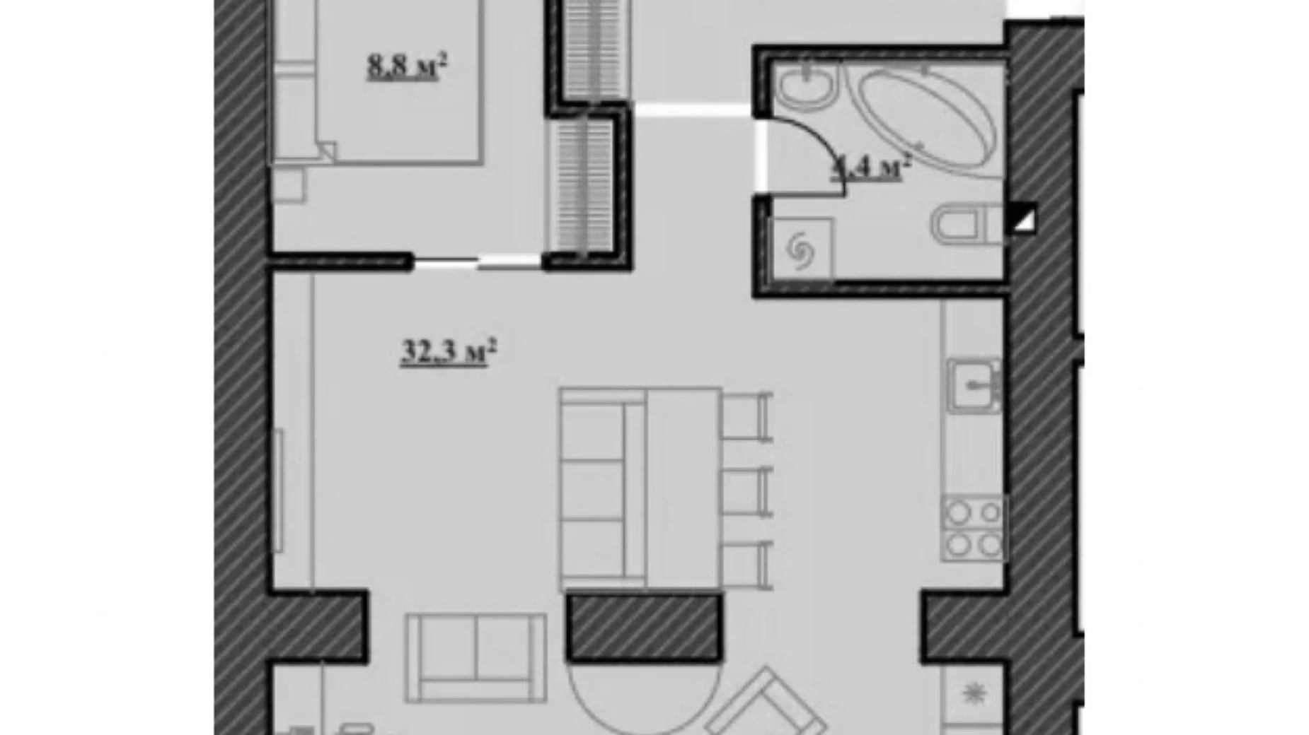 Продается 1-комнатная квартира 51.5 кв. м в Ивано-Франковске, ул. Украинских Декабристов, 58