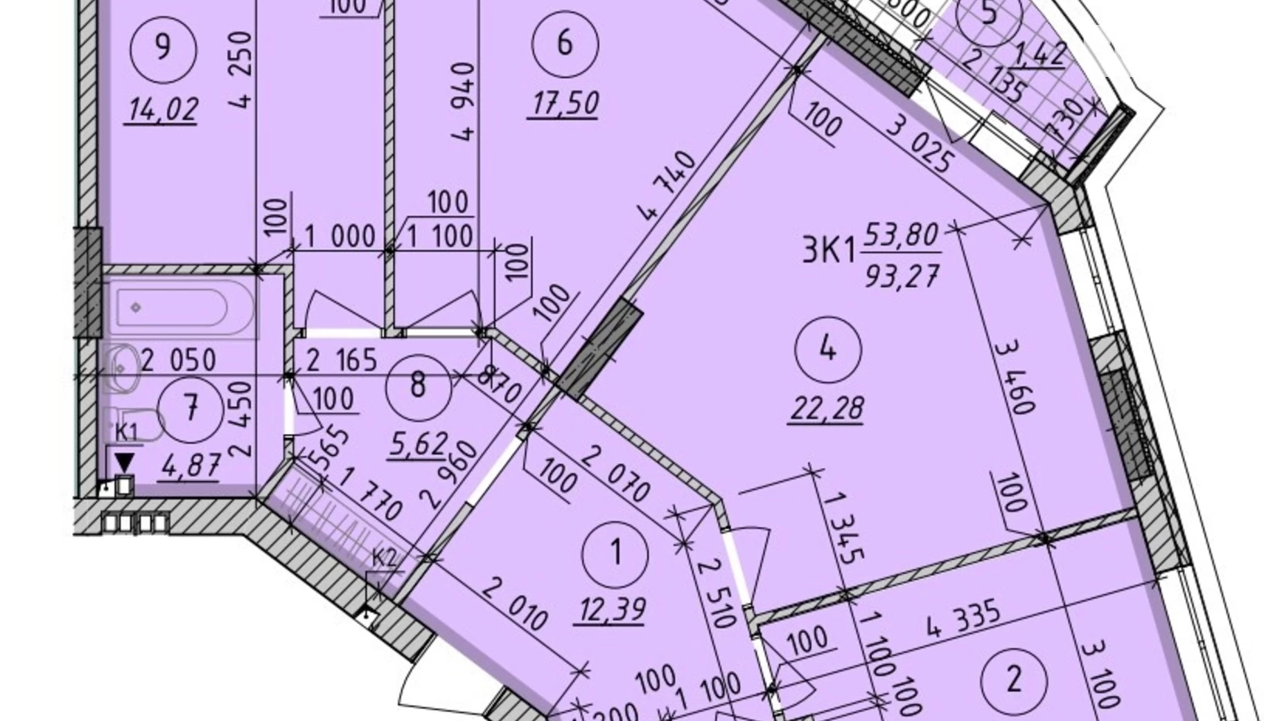 Продается 3-комнатная квартира 93.27 кв. м в Вышгороде, ул. Школьная, 42 - фото 3