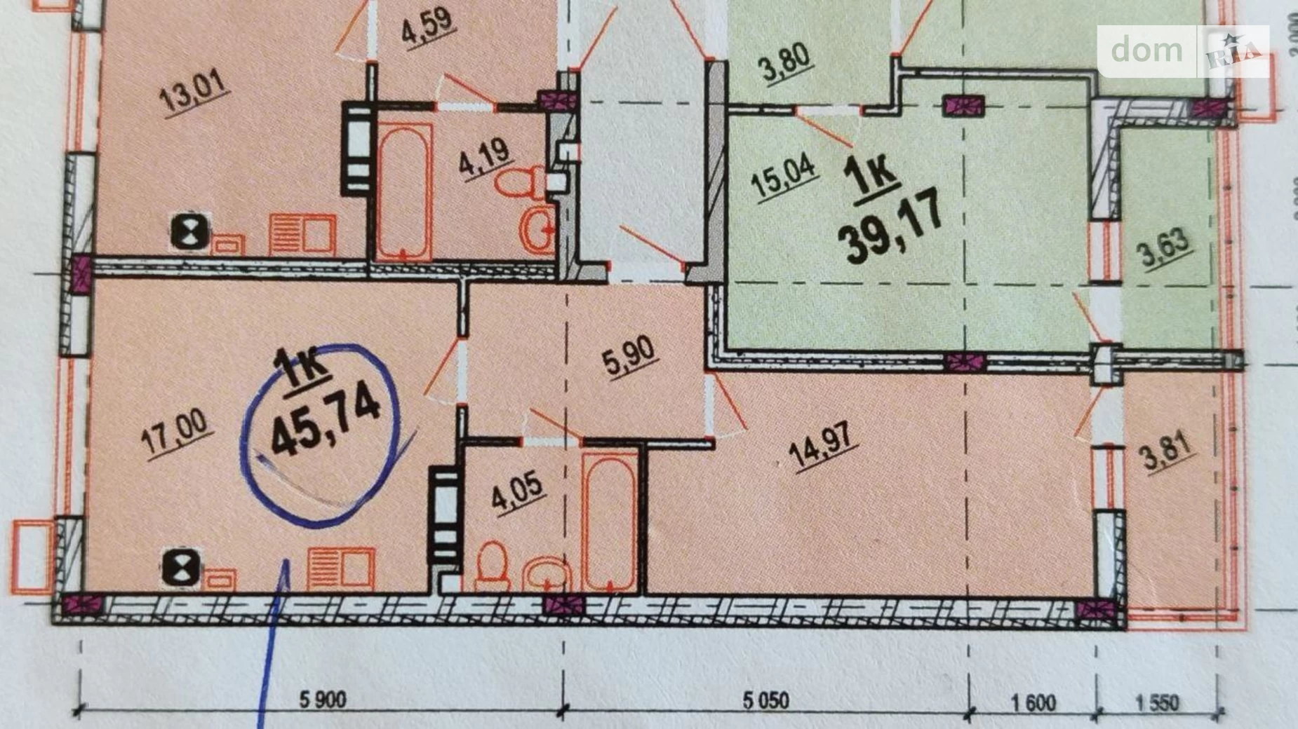 Продается 1-комнатная квартира 45.74 кв. м в Виннице, ул. Ивана Богуна, 27 - фото 4