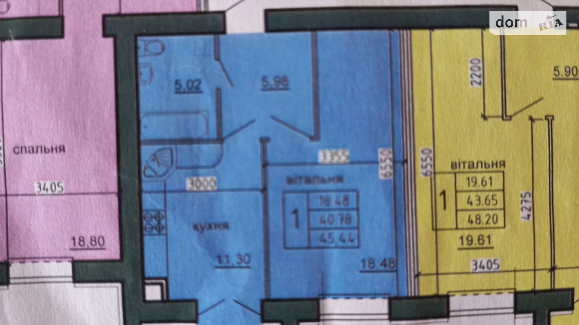 1-комнатная квартира 45 кв. м в Тернополе, цена: 1012500 грн - фото 3