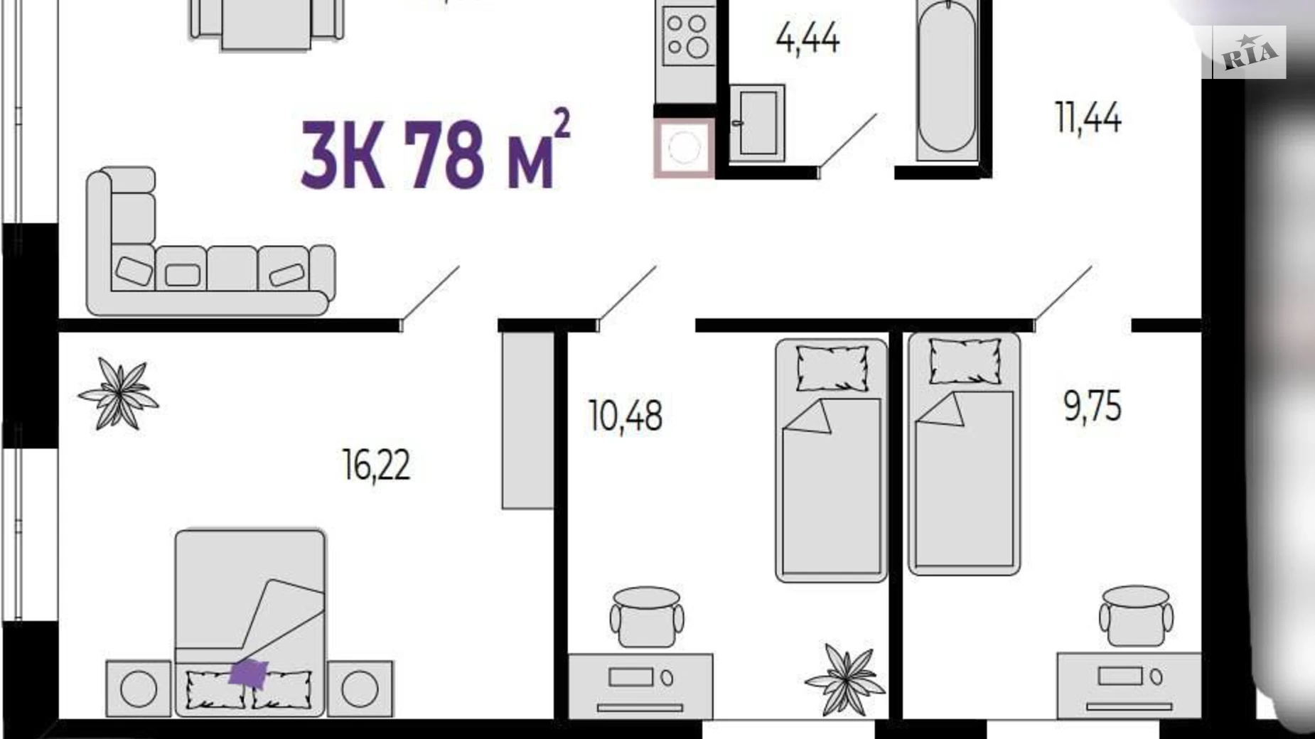 Продається 3-кімнатна квартира 78 кв. м у Івано-Франківську, вул. Гетьмана Івана Мазепи - фото 5