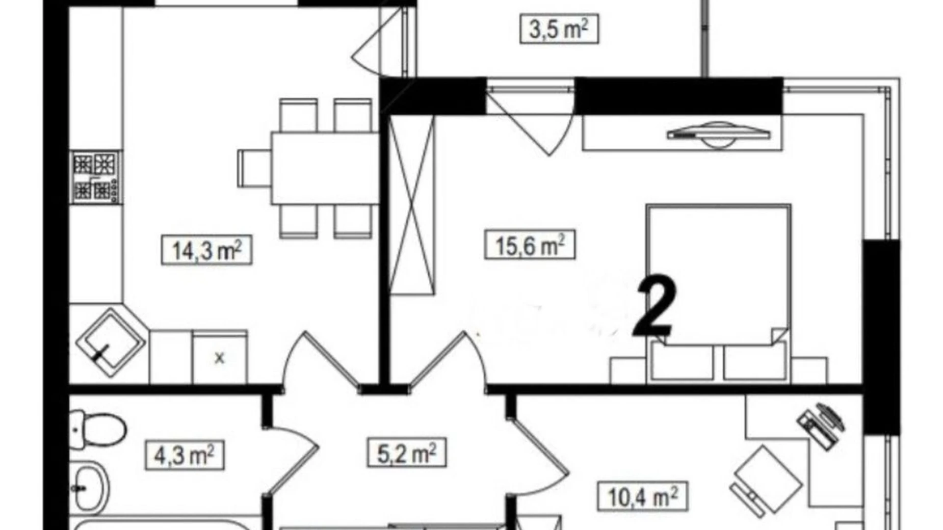 Продается 1-комнатная квартира 35 кв. м в Хмельницком, ул. Струзcкая - фото 3