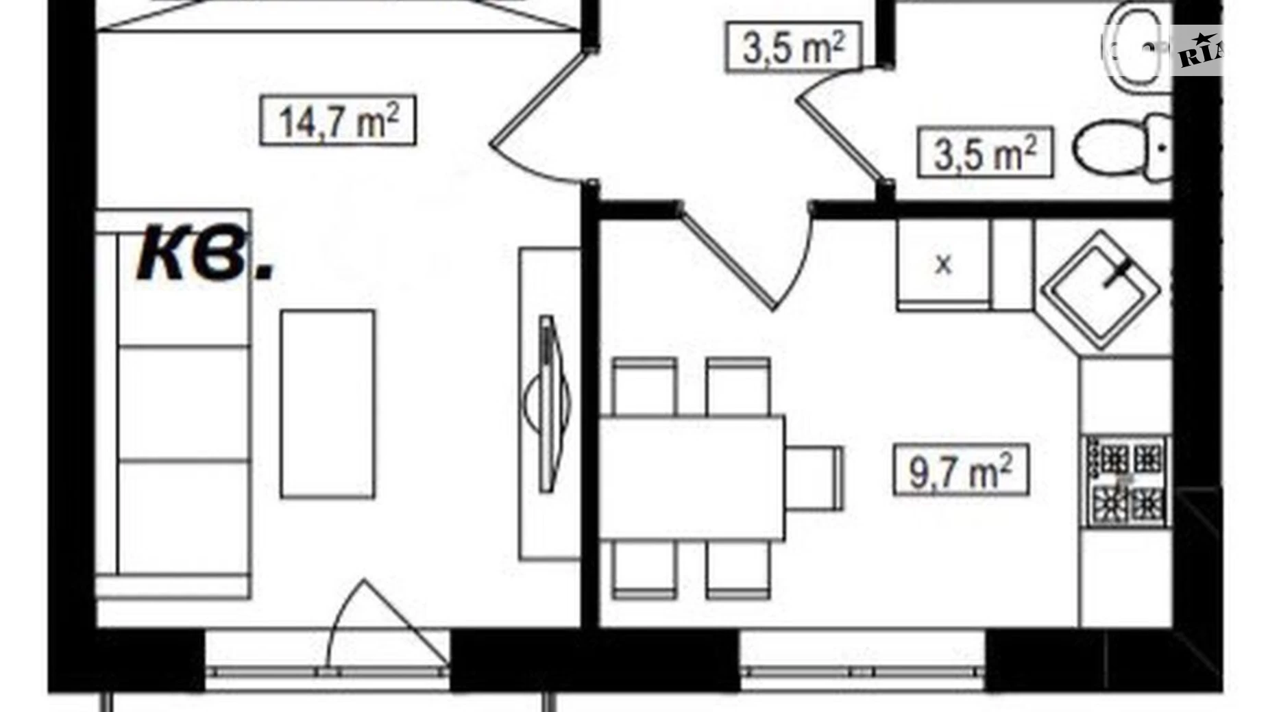 Продается 1-комнатная квартира 35 кв. м в Хмельницком, ул. Струзcкая - фото 2