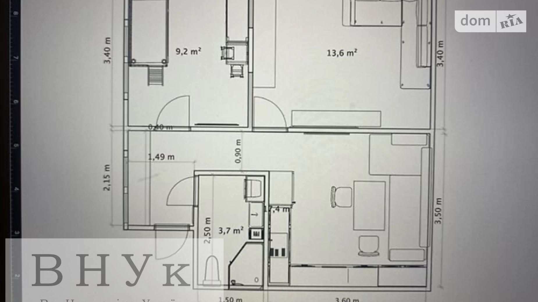 2-комнатная квартира 43 кв. м в Тернополе, ул. Новый Свет