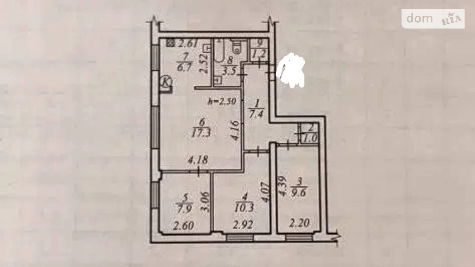 Продается 3-комнатная квартира 65 кв. м в Днепре, ул. Строителей, 20 - фото 2